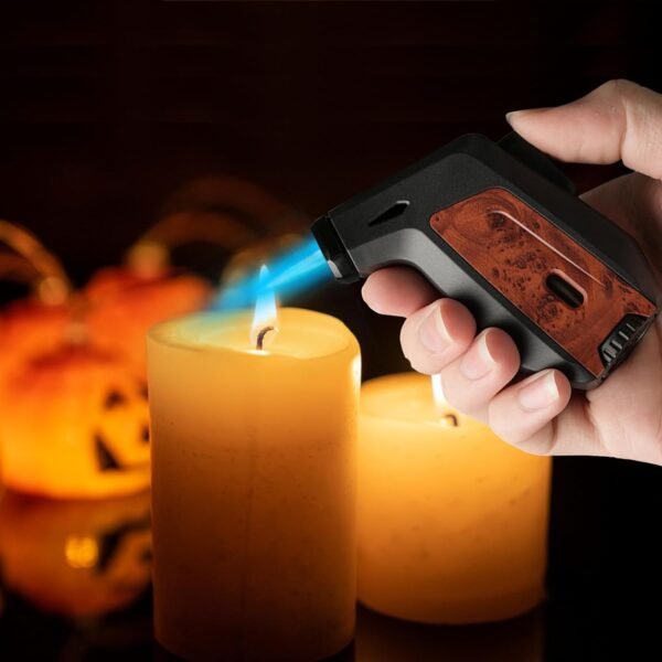 2 Pack Torch Lighter, Zoocura Single Jet Flame Butane Lighters Refillable Torch Lighters Adjustable Gas Lighter Windproof Lighters for Men BBQ Grill Camping (Fuel Not Included) - Image 7