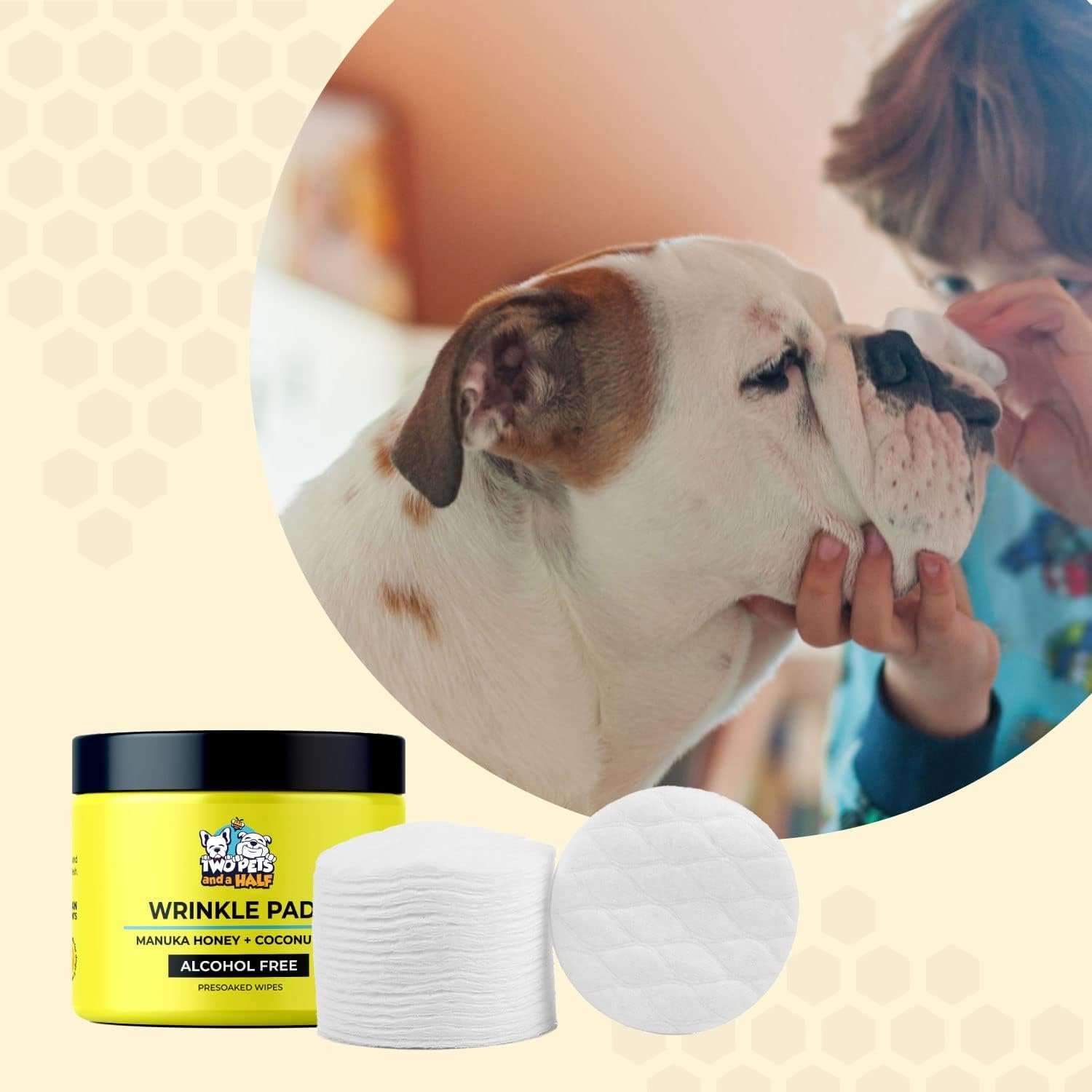 Wrinkle Paste for Bulldog (2 oz)+Wrinkle Wipes (50 Wipes)Wrinkle Cream for French Bulldog, English Bulldog, Pug & Frenchie-Dog Rash Cream for Clean & Healthy Skin. Made In USA-Bulldog Wrinkle Cleaning - Image 4