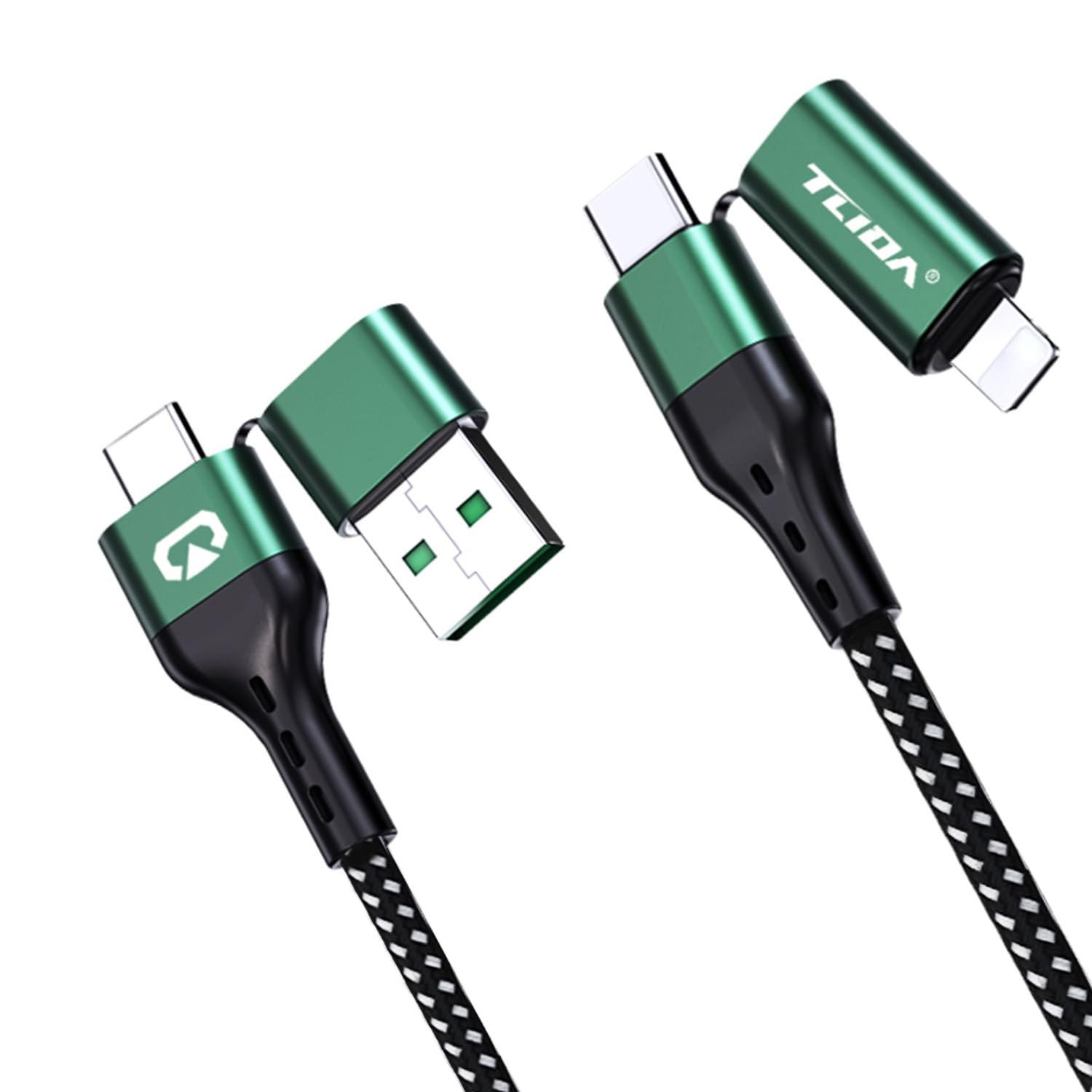 PD 66W USB C Fast Charging & Data Sync Cable Nylon Braided Ultradurable Cord 4-in-1 3A USB/C toType C/Phone Fast Sync Charger Adapter Compatible with iPhone/Laptop/Tablet/Macbook-4ft - Image 2