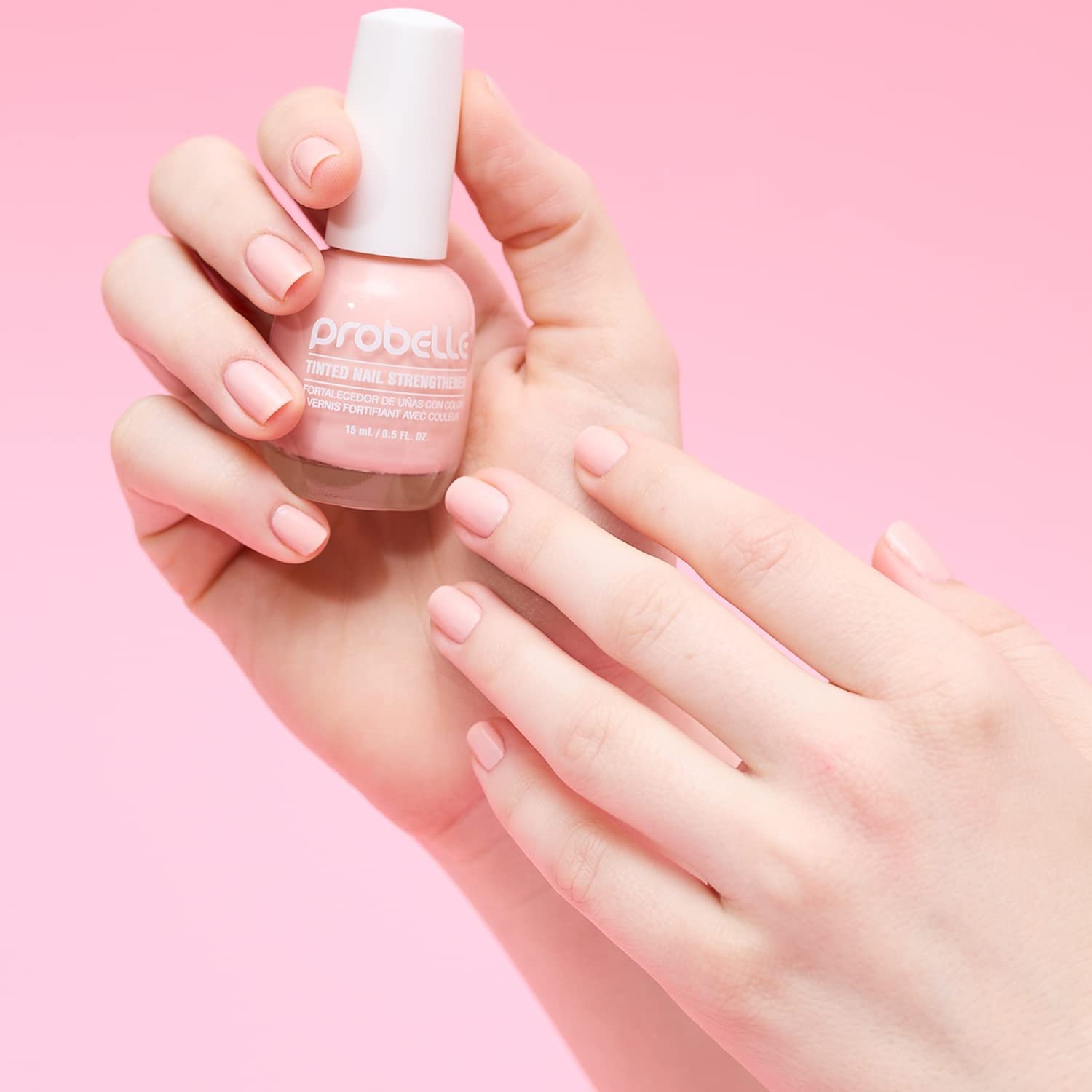 Probelle Tinted Nail Strengthener, Colored Nail Strengthening Treatment, Nail Growth and Repair, Stops Peeling, Splits, Chips, Cracks, and Strengthens Nails (0.5 Fl Oz (Pack of 1), Petal Pink) - Image 4