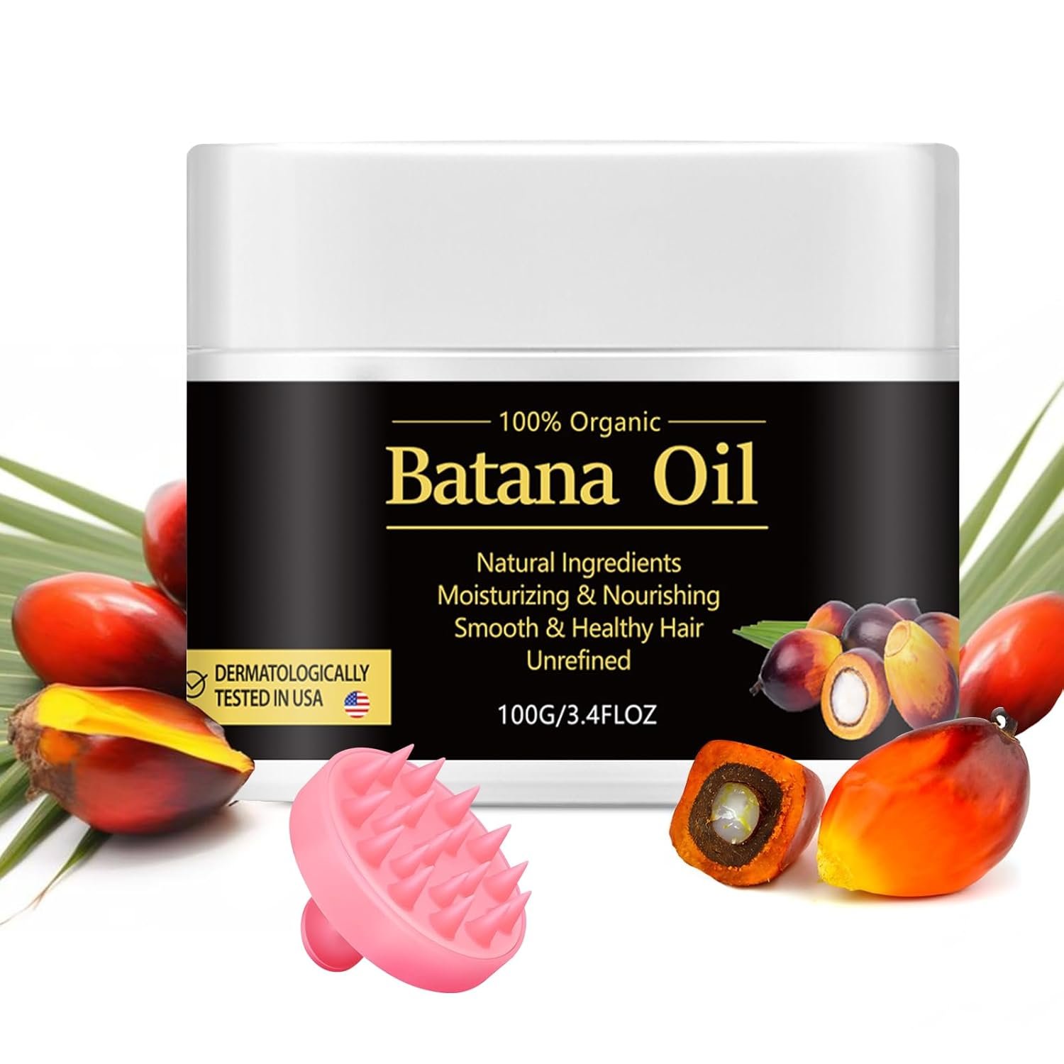 Raw Batana Hair Serum, Enhances Natural Hair Growth, Prevents Hair Loss and Split Ends, Thickens Hair, Repairs Damaged Hair, 100% Organic Treatment Oils for Men & Women - Image 2
