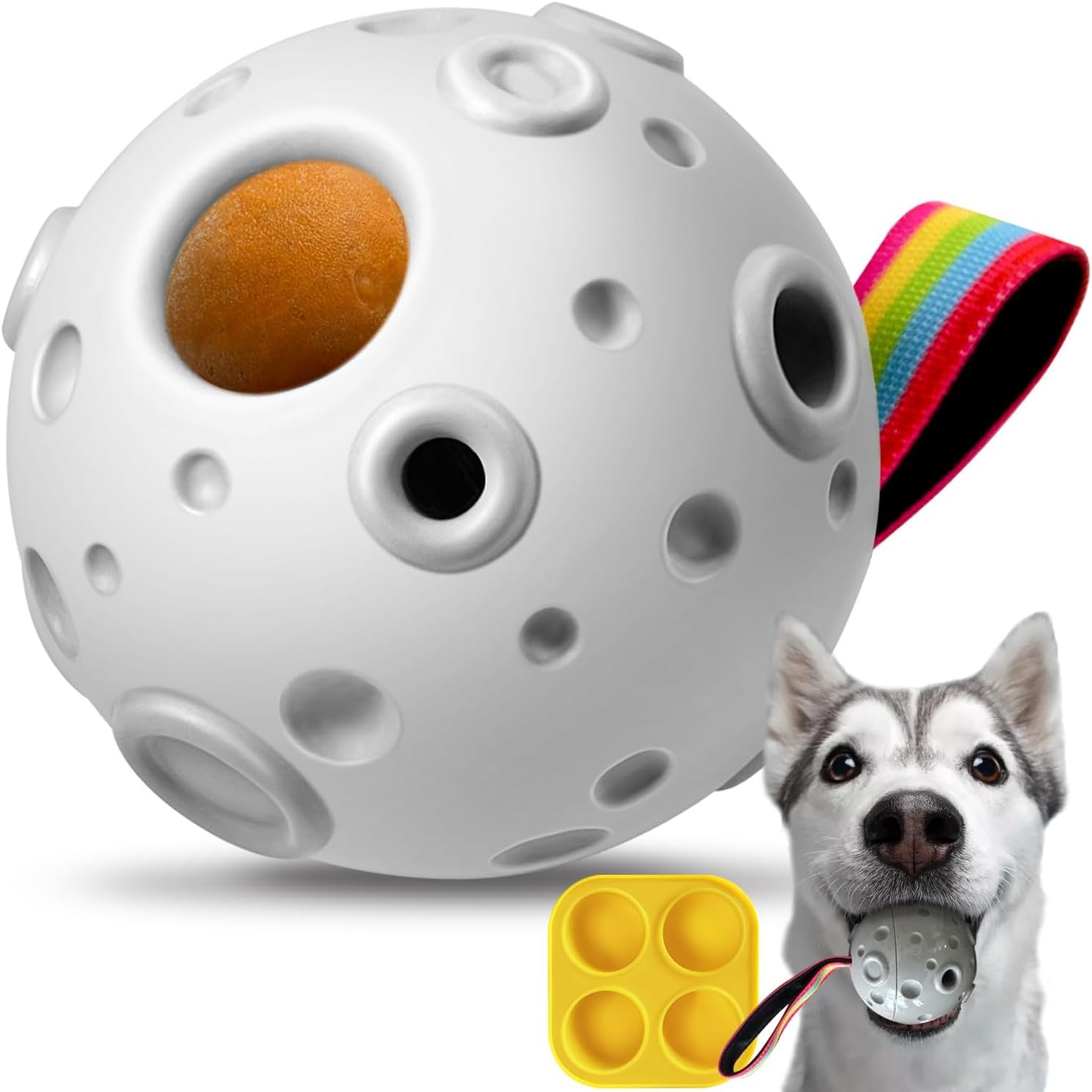 Dog Toys,Dog Puzzle Toys to Keep Them Busy,Dog Ball Toys for 20-80Lbs,Treat Dispensing Dog Toys,Dog Treat Dispenser,Freezable Fillable Dog Food Toys,Large Interactive Rubber Dog Chew Toys - Image 2
