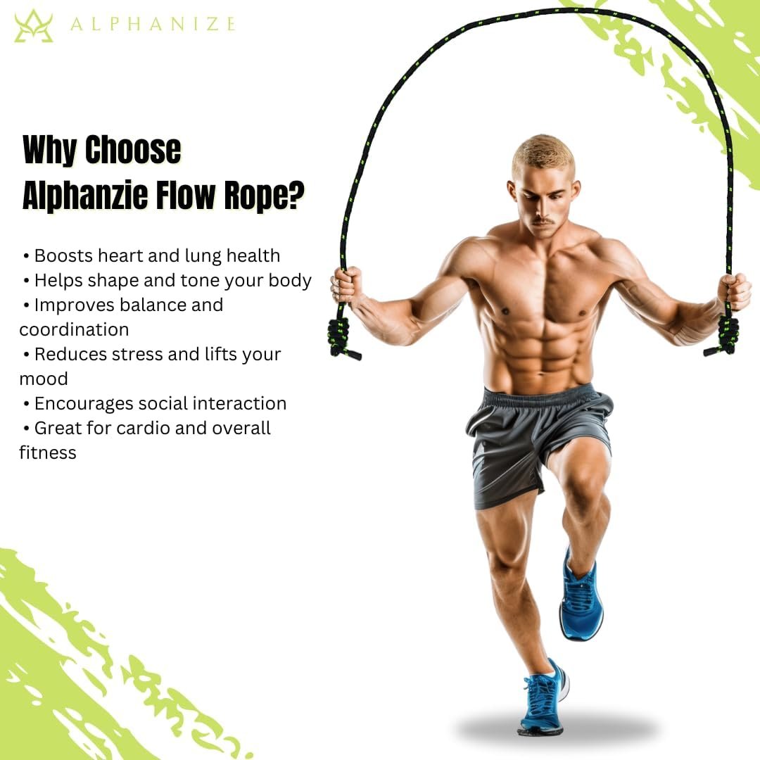 Flow Rope Exercise Jump Ropes for Home Gym Cardio - Jump Rope for Fitness for Men & Women - Boxing & MMA Full Body Workout - Image 4