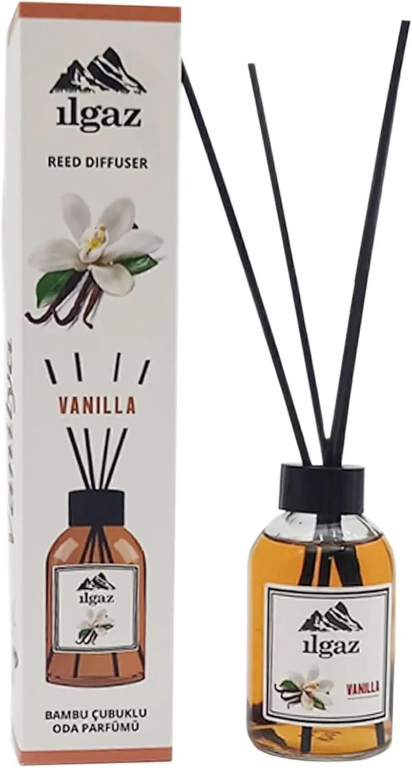 Bamboo Reed Diffuser Set - Long-Lasting Room Fragrance with Essential Oils - Aromatherapy Home Scent for Bedroom, Living Room, and Office - Elegant Decorative Design (Vanilla) - Image 2