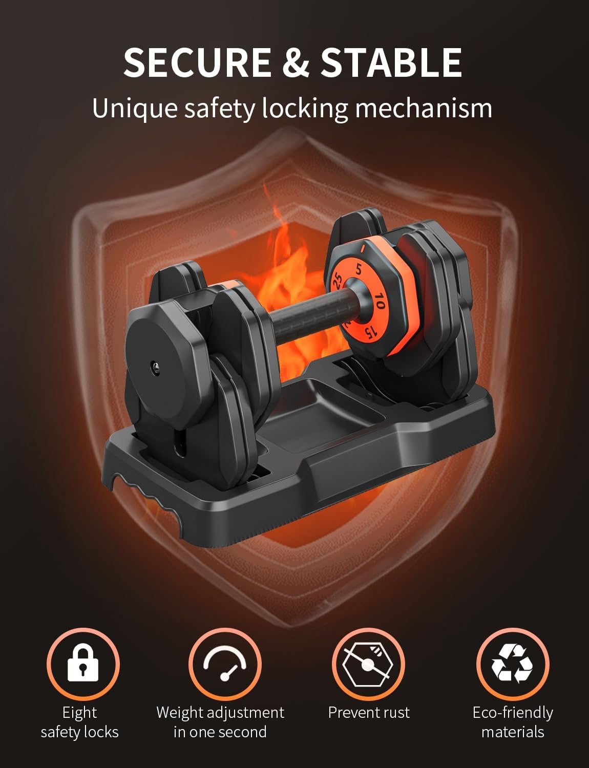 LEEKEY Adjustable Dumbbells, Dumbbells with Anti-Slip Handle for Exercise & Fitness Fast Adjust Weight, Innovative Workout Equipment - Image 5