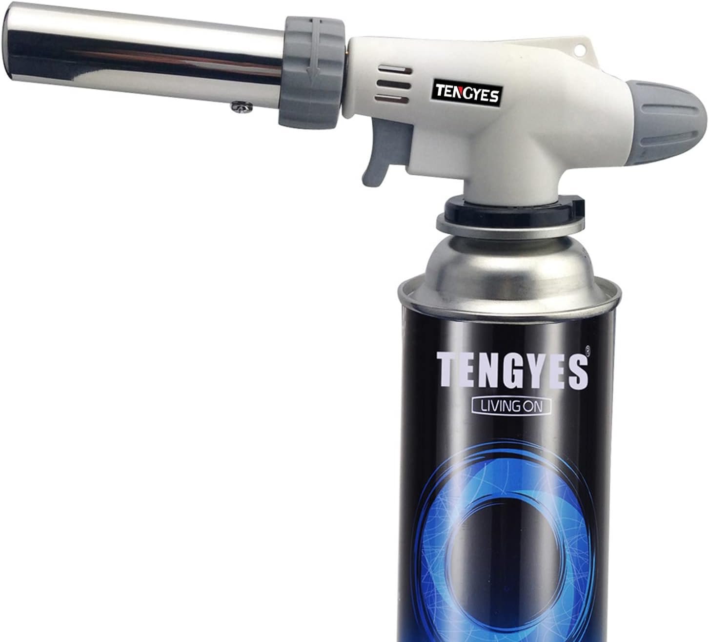 Blow Torch Kitchen Butane Lighter - Culinary Torch Chef Cooking Torch Professional Adjustable Flame with 360 Degree Inverted for Creme, Brulee, BBQ, Baking, Jewelry by TENGYES (Butane Not Included) - Image 2