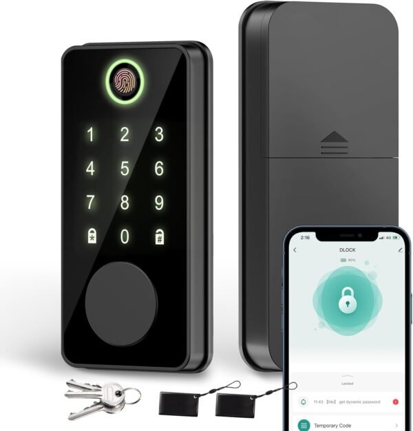 Smart Fingerprint Door Lock, Keyless Entry Door Lock, Smart Electronic Deadbolt Door Lock, Biometric Door Knob, Digital Code Door Lock with Keypad - Image 2