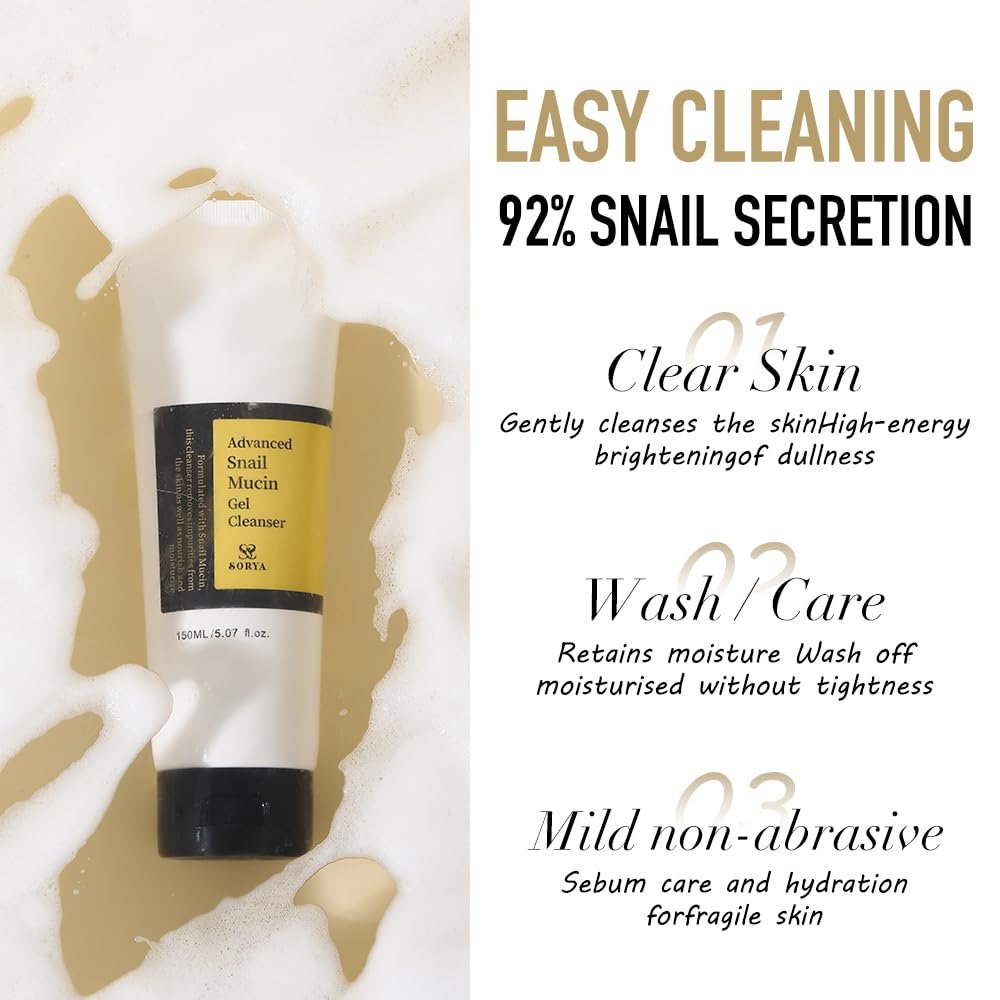 Korean Skincare Face Wash Hydrating Smoothing Facial Cleanser Advanced Snail Mucin Gel Cleanser - Image 7