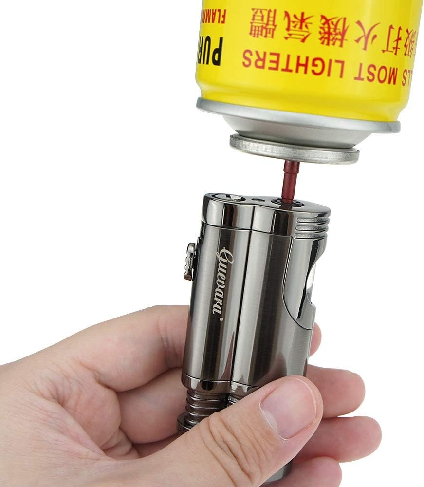 GUEVARA Butane Torch Lighter with Punch Windproof Double Jet Lighters (Grey) - Image 3