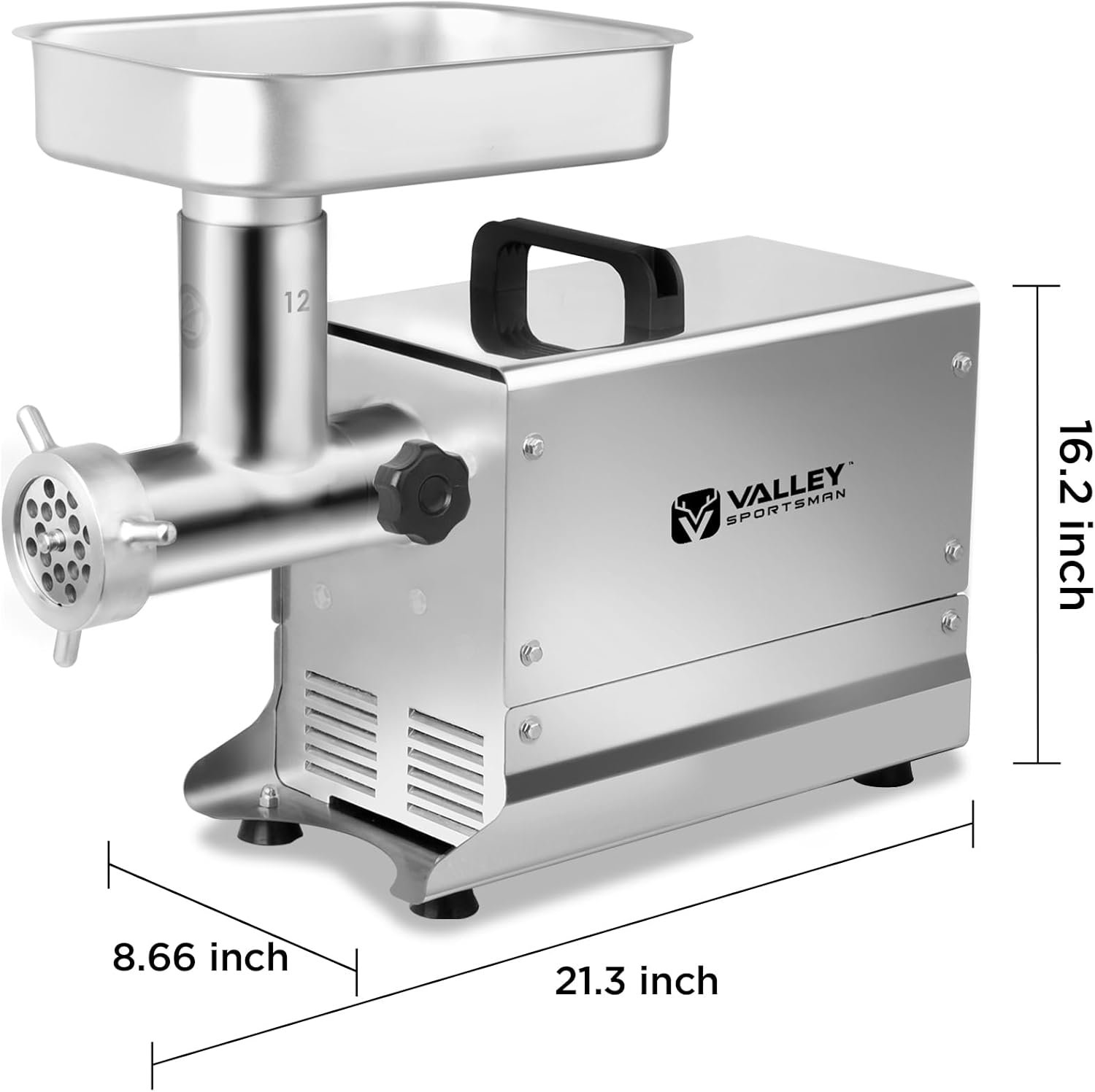#12 Stainless Steel Electric Meat Grinder, 0.75 HP 550W, Mirror Polishing, Heavy Duty Industrial Meat Grinder, Mirror Polishing, Ideal for Commercial and Regular Use - Image 8