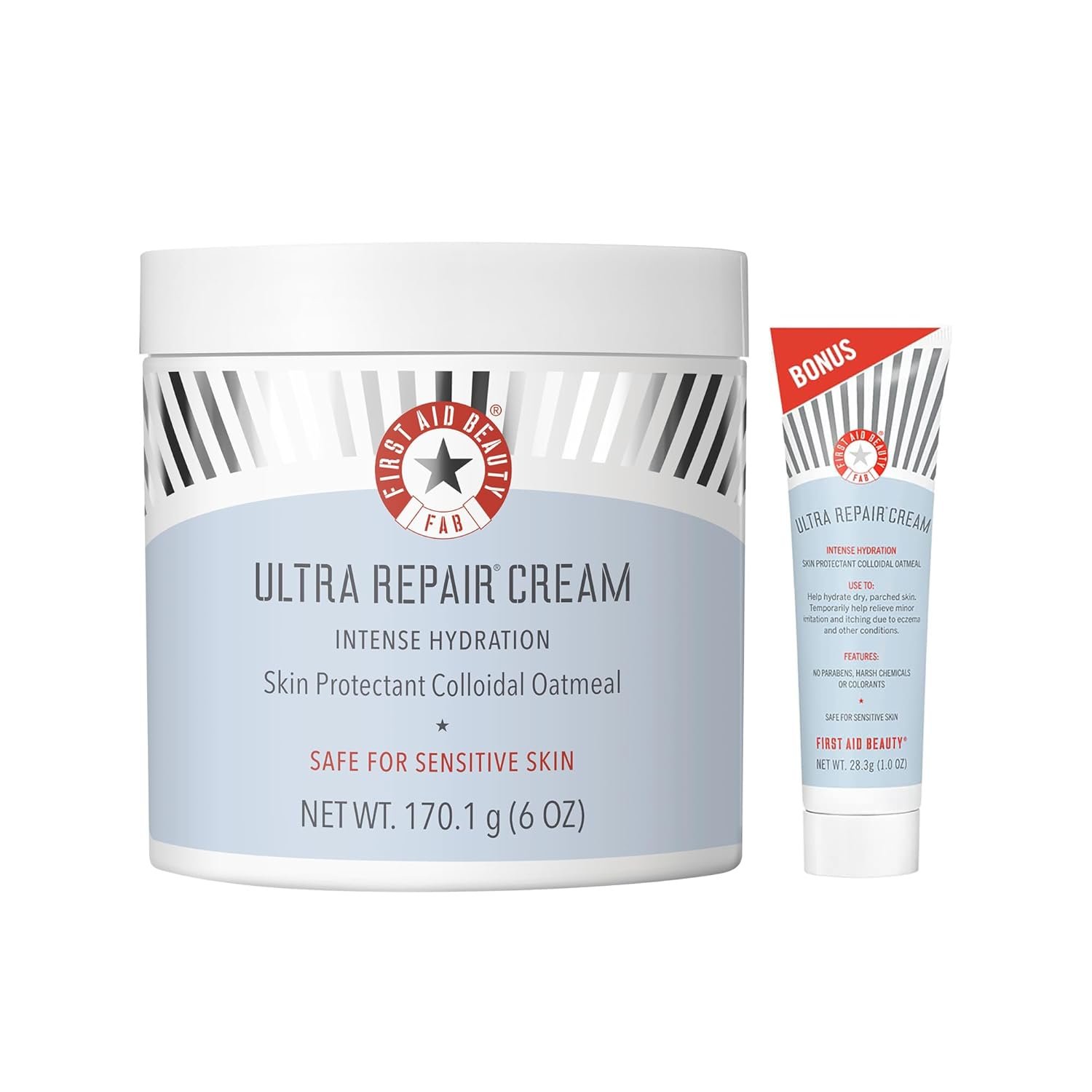 First Aid Beauty - Ultra Repair Cream, Intense Hydration Whipped Colloidal Oatmeal, Clinically Proven to Strengthen Skin Barrier in 7 Days & Helps Relieve Eczema, Luxury Moisturizer, 6 oz + Bonus, 2ct - Image 2