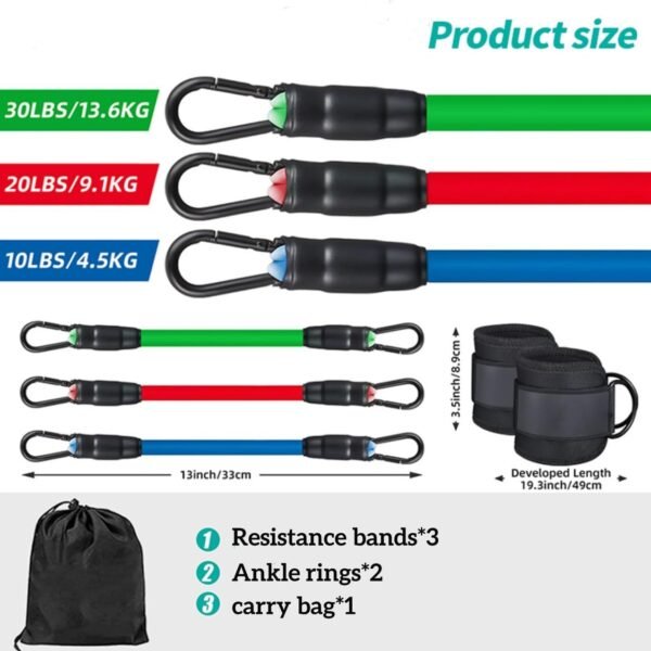 1 Set Ankle Resistance Bands with Cuffs - Leg Workout Equipment Home Gym Ankle Bands for Kickbacks Fitness Training - Resistance Band Ankle Strap Set - Image 4