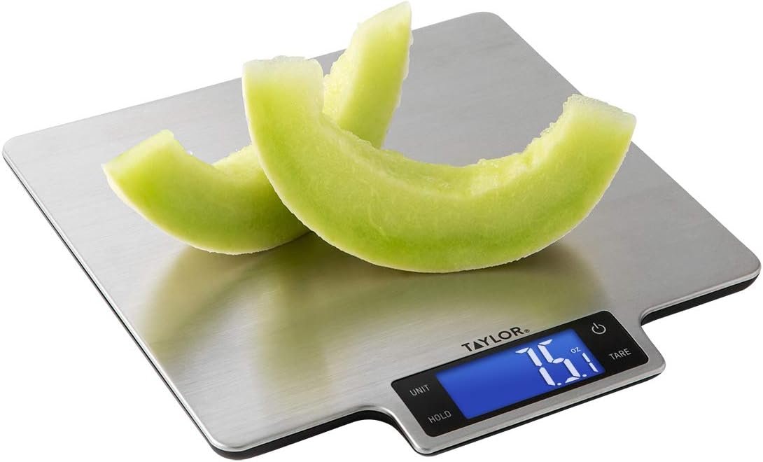 Taylor 22lb Ultra-Precise Digital Stainless Steel Household Kitchen Scale, One, Silver - Image 3