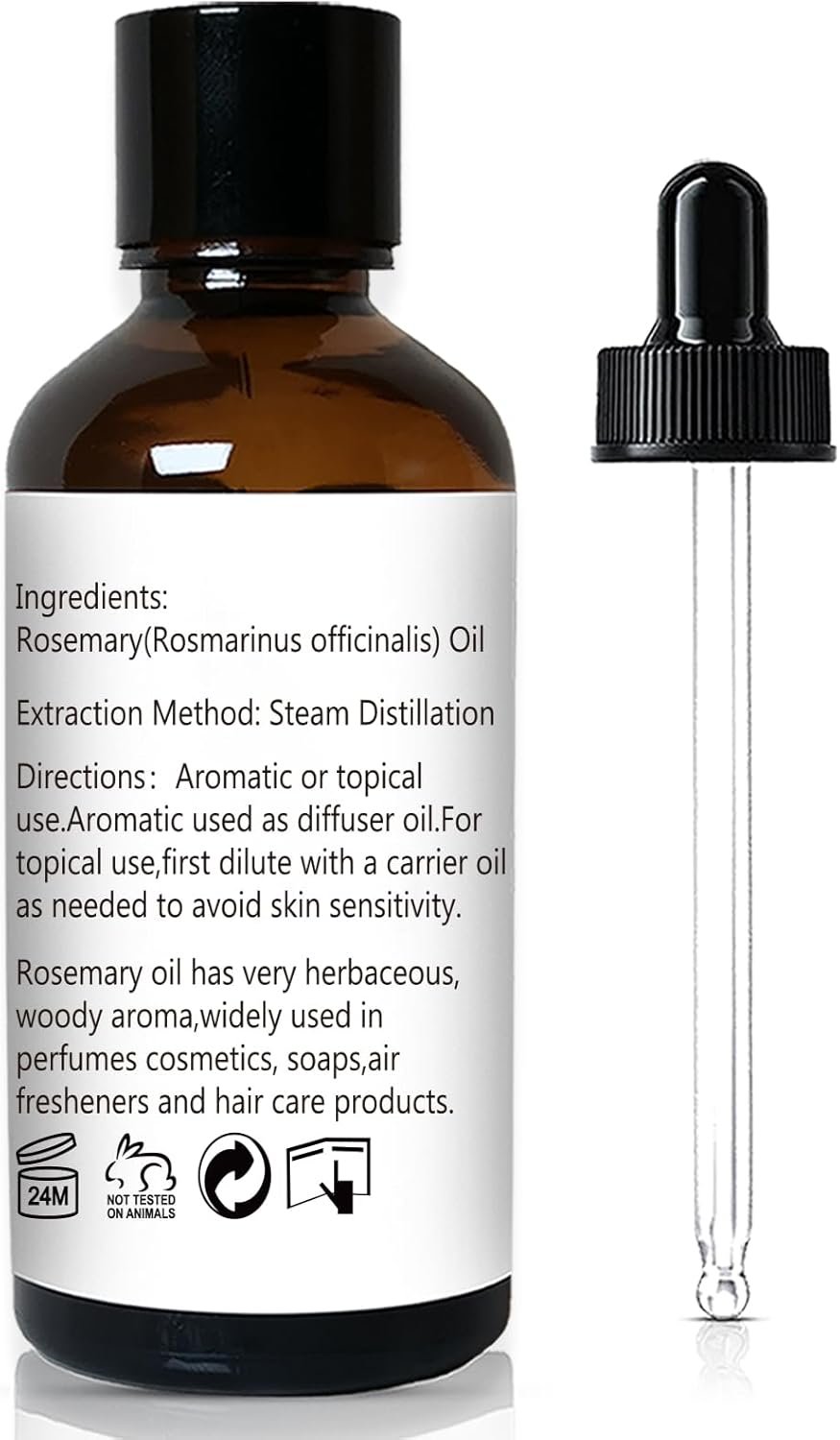 Rosemary Essential Oil, 30ml - Pure, Undiluted Rosemary Oil for Aromatherapy - Image 3