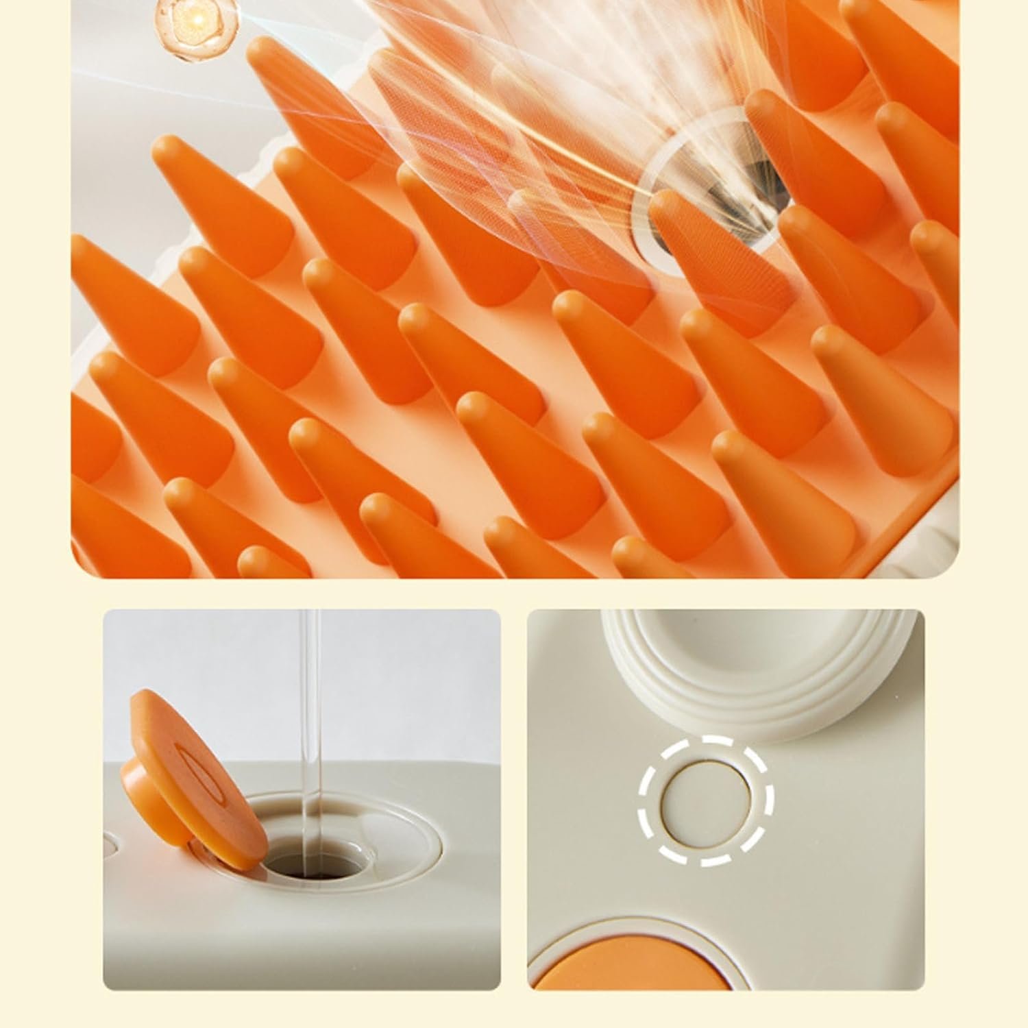 Cat Steam Brush - Cloud Care Cat Brush, Cloud Care Brush for Cats, 3 in 1 Water Dog Brush, Misting Cat Grooming Brush, Dog Brush with Water Steam, No More Fur Anywhere (White with Essence) - Image 7