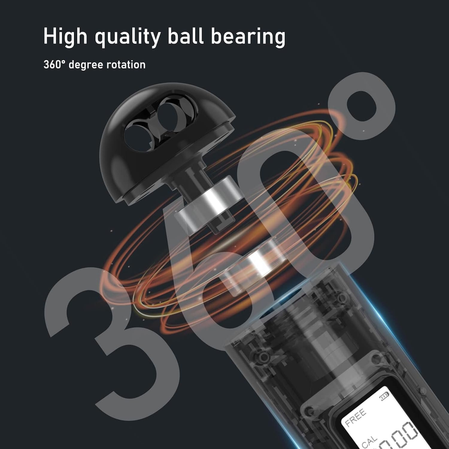 Jump Rope,Ropeless jump ropes weighted with counter for fitness,Home, Indoor or Outdoor exercise use,Workout,Crossfit,Gym,Cordless jump rope for Women,Men, Adults, Kids - Image 5