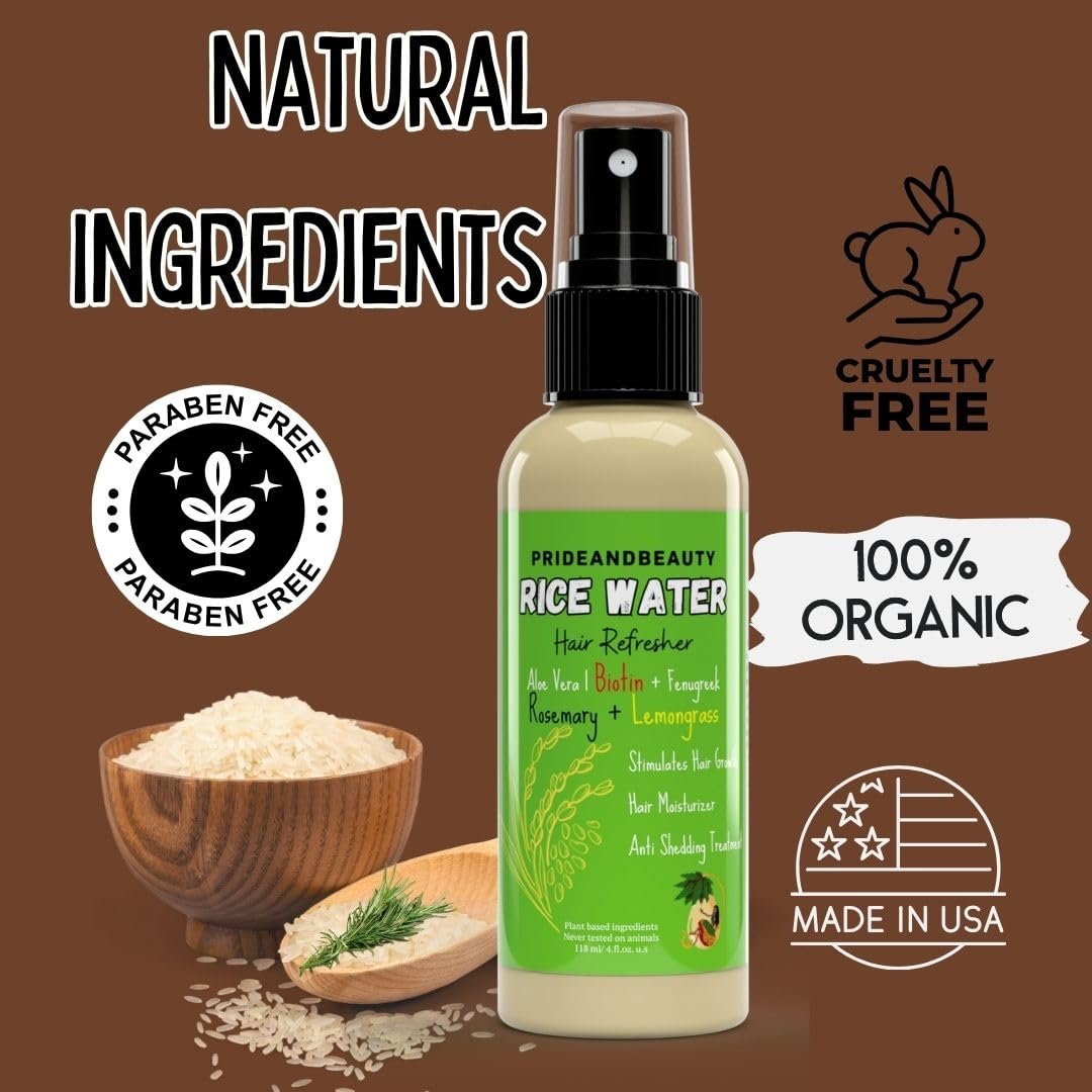 Rice Water For Hair Growth - Hair & Scalp Treatment, Rosemary Water Spray For Hair Growth, Infused with Biotin, Vegan Non-Greasy Spray Naturally Thicker hair. (Rosemary + Lemongrass, 4 OUNCES) - Image 9