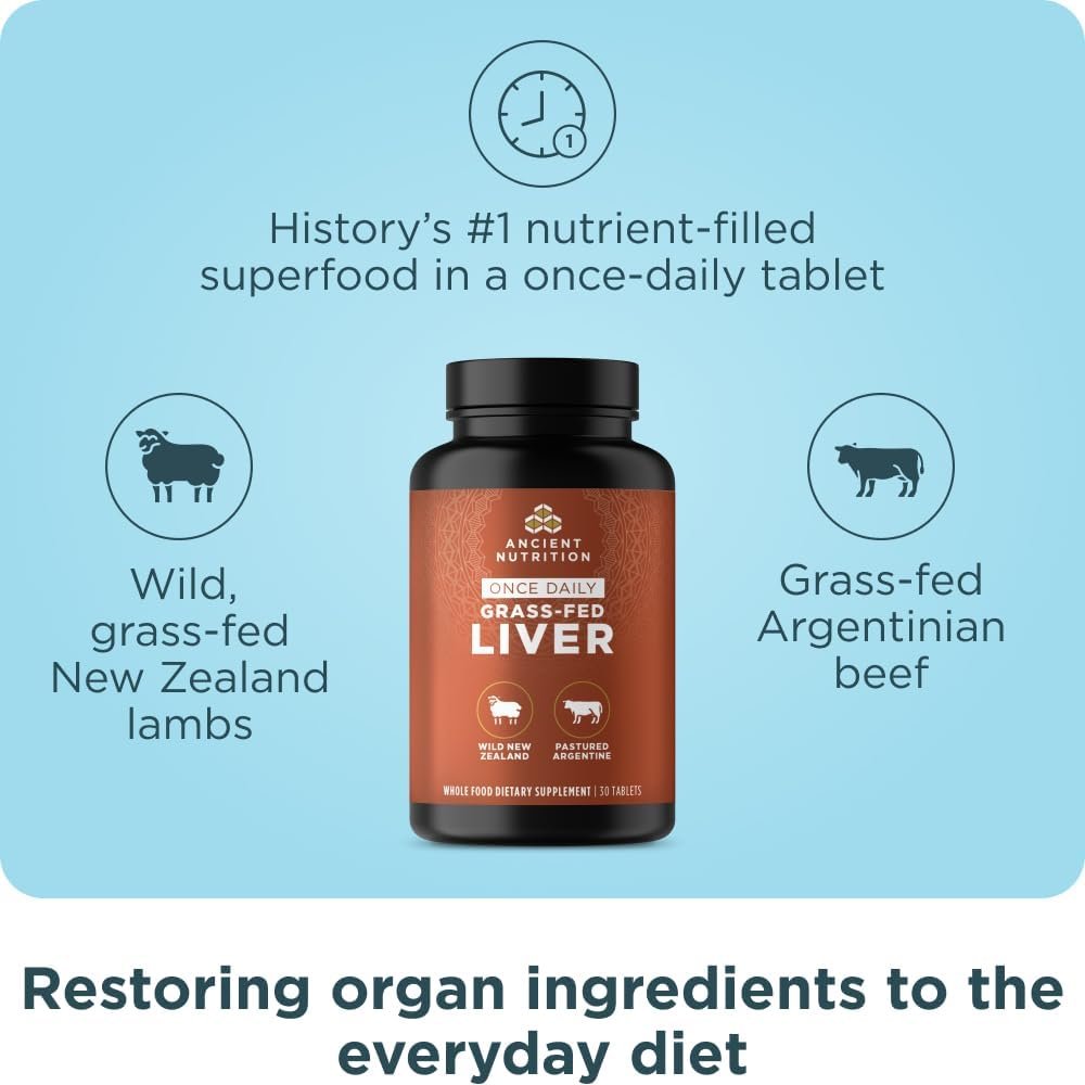 Ancient Nutrition Organ Supplements, Once Daily Grass-Fed and Wild Organ Complex Capsules, Beef & Lamb Liver, Supports Healthy Blood, Gut, and Liver, 30 Ct - Image 4