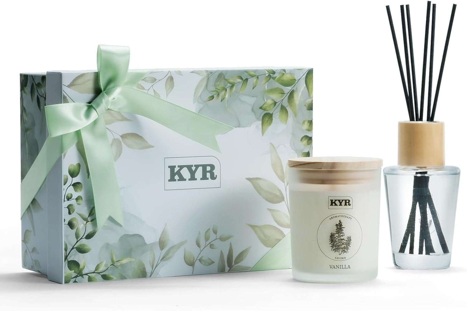 Gifts for Women - Scented Candles& Reed Diffusers for Home, Scent Fragrance Set for Bedroom Bathroom Home Décor(Vanilla) - Image 2