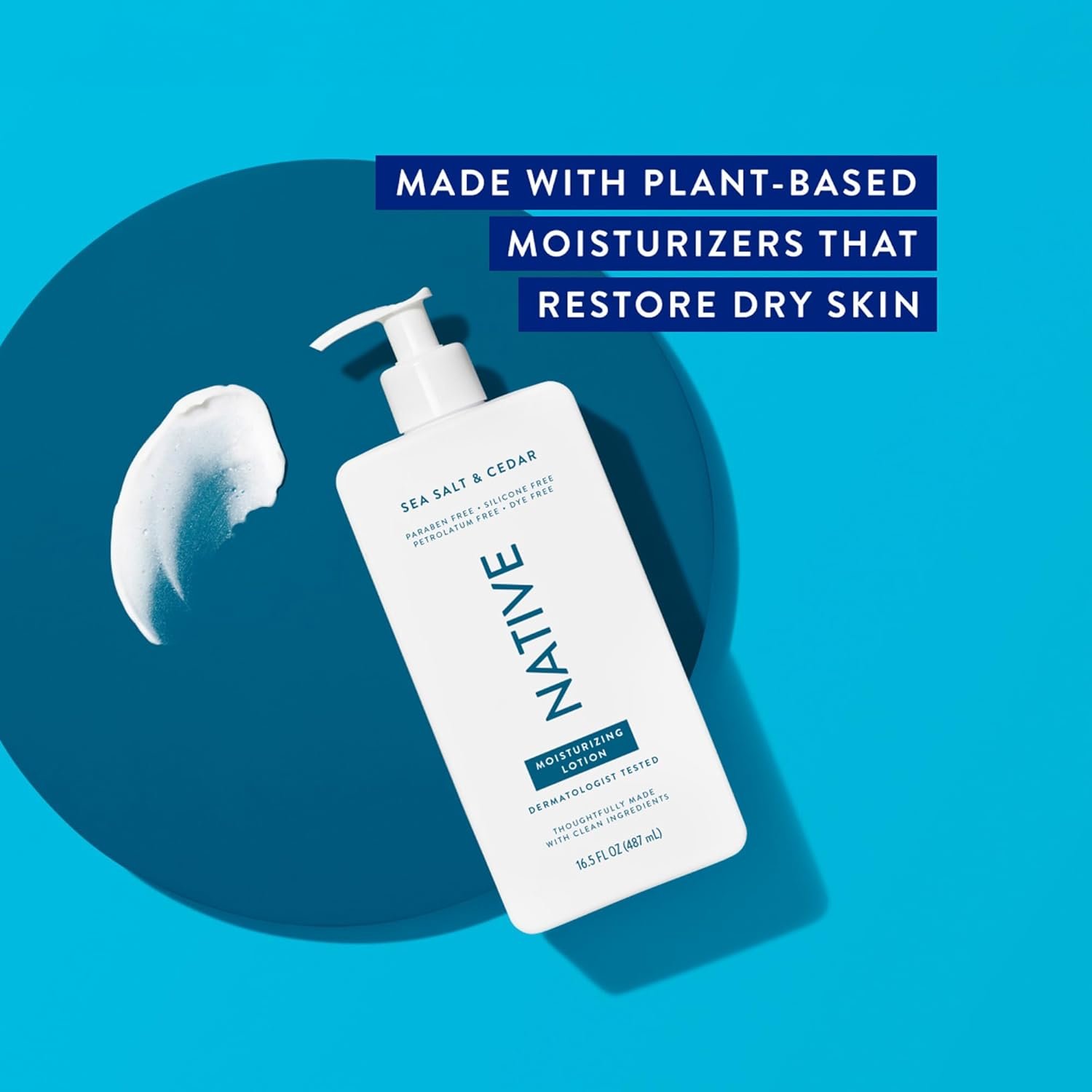 Native Body Lotion Contains Naturally Derived Plant-Based Moisturizers for Women and Men | Restores Dry Skin, Sea Salt & Cedar, 16.5 fl oz - Image 5