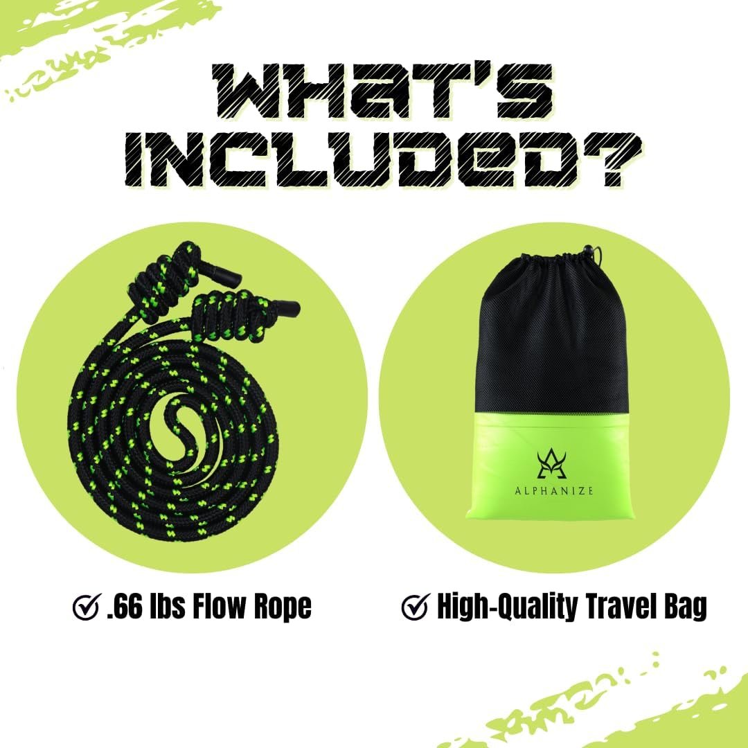 Flow Rope Exercise Jump Ropes for Home Gym Cardio - Jump Rope for Fitness for Men & Women - Boxing & MMA Full Body Workout - Image 7