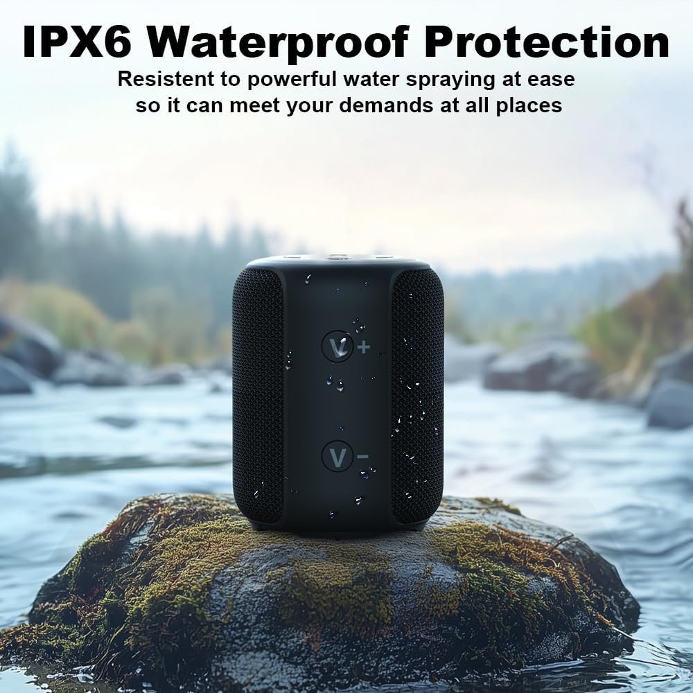 Bobtot Portable Speaker Bluetooth 10W Peak, IPX6 Shower Speaker, 25H Playing Time, Loud and Stereo Sound with Bass, Dual Pairing, Small Bluetooth Speaker Wireless for Party, Camping, Travel - Image 6