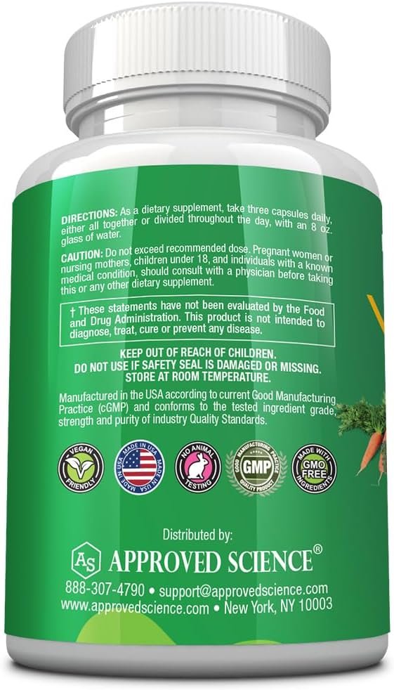 Approved Science Fruits & Veggies - 42 Whole Fruit and Veggie Supplement - Enhanced Health & Vitality - Daily Natural Vitamins, Minerals, Antioxidants - 270 Capsules Each - 3-Month Supply - Image 3