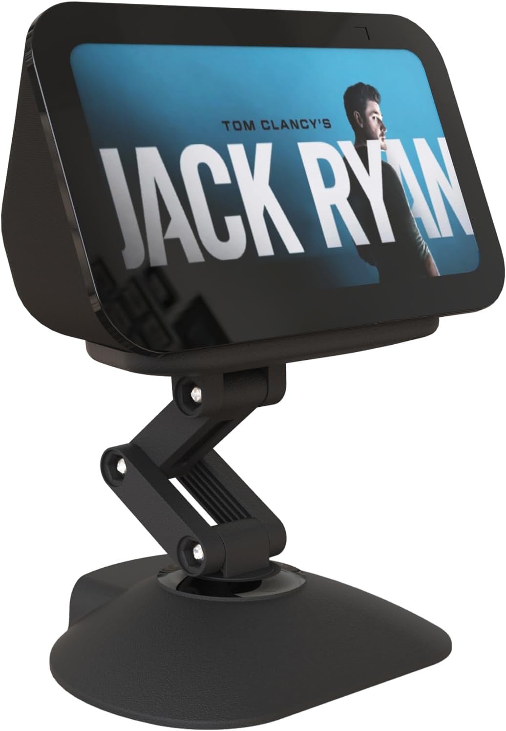 Stand for Echo Show 5 (3rd Gen), Adjustable Height Smart Speaker Stand Table Mount Bracket, Tilt and 280 Degree Swivel Magnetic Anti-Slip Base for Show 5 & Cell Phone (Black) - Image 2