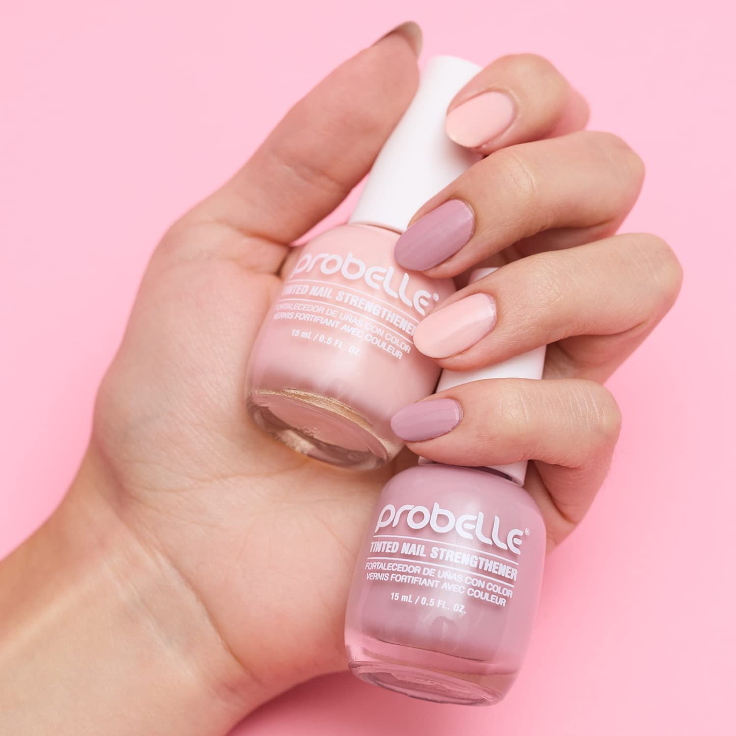 Probelle Tinted Nail Strengthener, Colored Nail Strengthening Treatment, Nail Growth and Repair, Stops Peeling, Splits, Chips, Cracks, and Strengthens Nails (0.5 Fl Oz (Pack of 1), Petal Pink) - Image 7