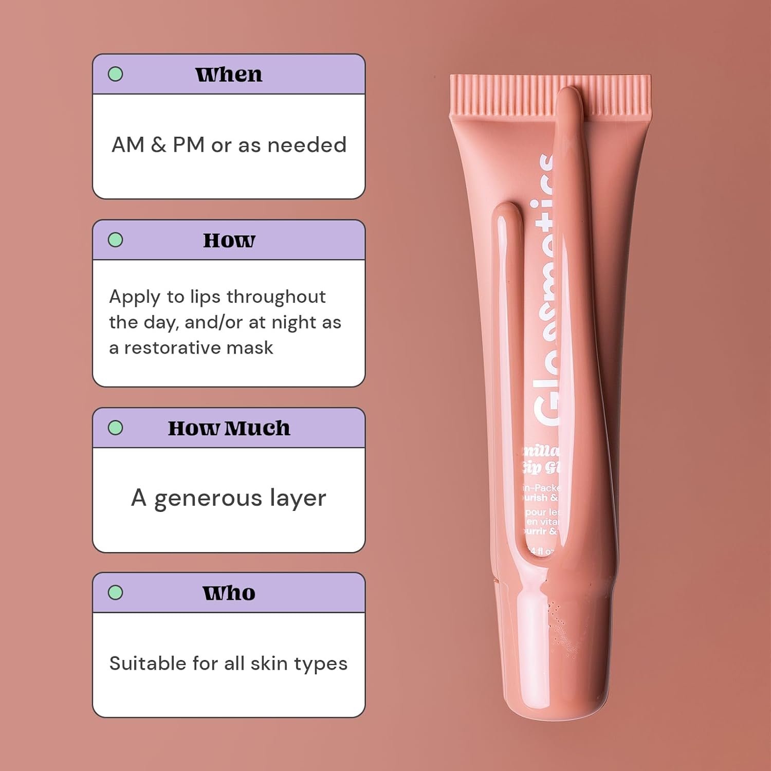 Glossmetics Vanilla Latte Lip Glaze - Overnight Lip Mask for Dry Lips. Fruit Butter Lip Mask, Hydrating and Moisturizing Lip Balm for Soft, Smooth Lips. Vanilla Latte, 10ml - Image 6