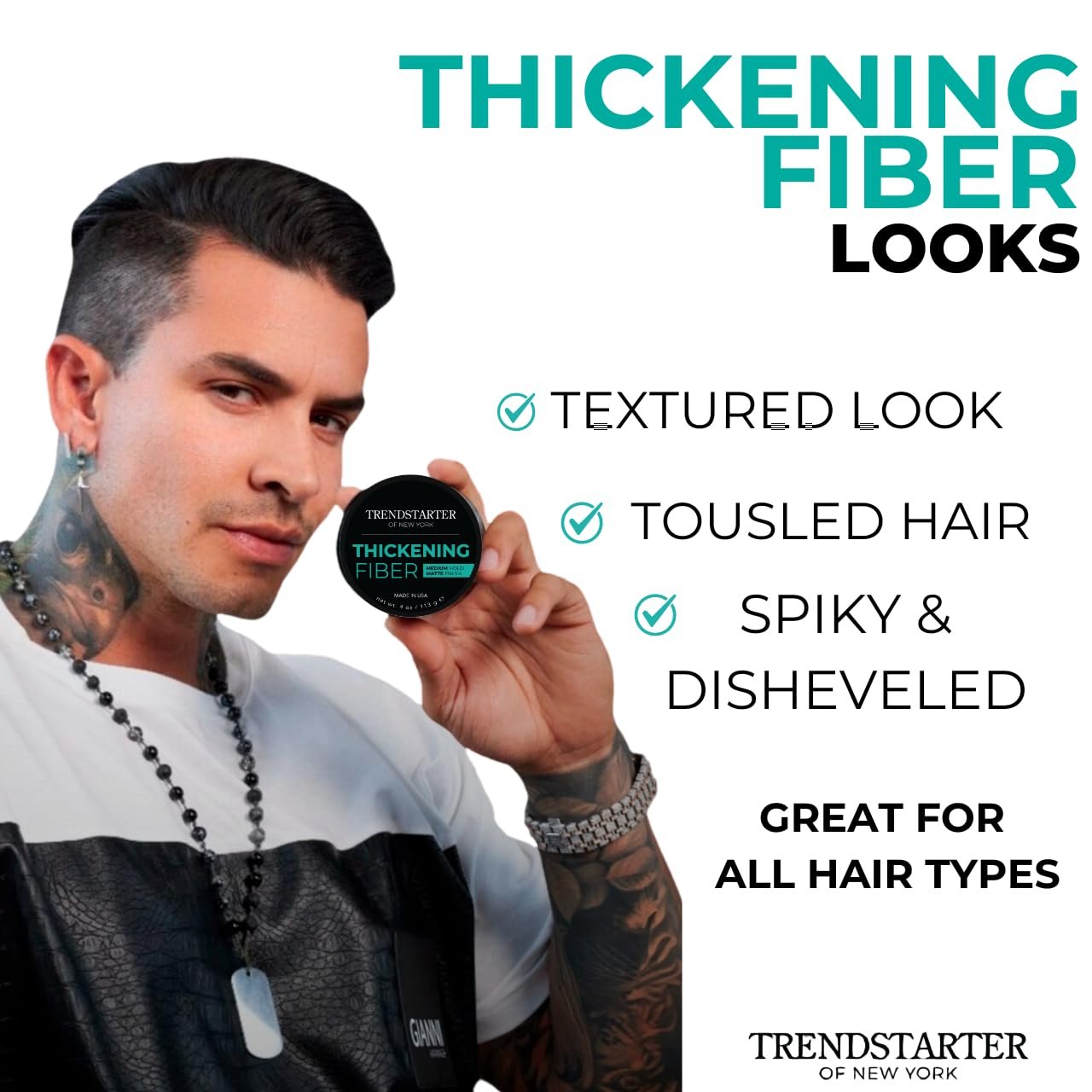 TRENDSTARTER - POMADE SAMPLE PACK - TEST BEFORE YOU INVEST - Matte Wax - Forming Paste - Thickening Fiber - Pomade Plus (Four 0.25oz Samples) - Image 7