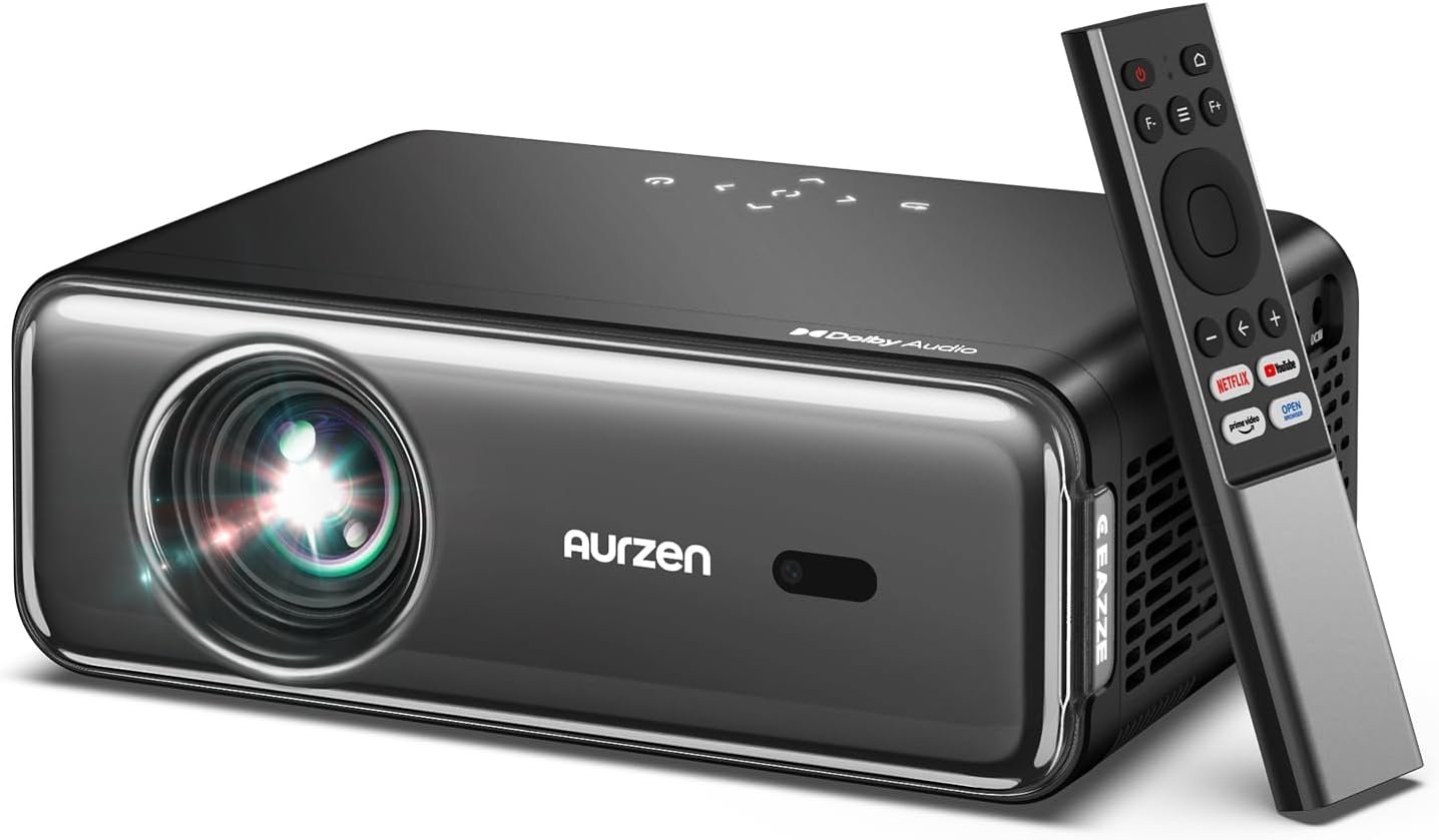 EAZZE D1 Pro Smart Projector with WiFi and Bluetooth, Netflix Official, 20W Speakers, Dolby Audio & dbx-tv Total Sonics, Auto Focus & Keystone, Native 1080P Portable Outdoor Movie Projector - Image 2