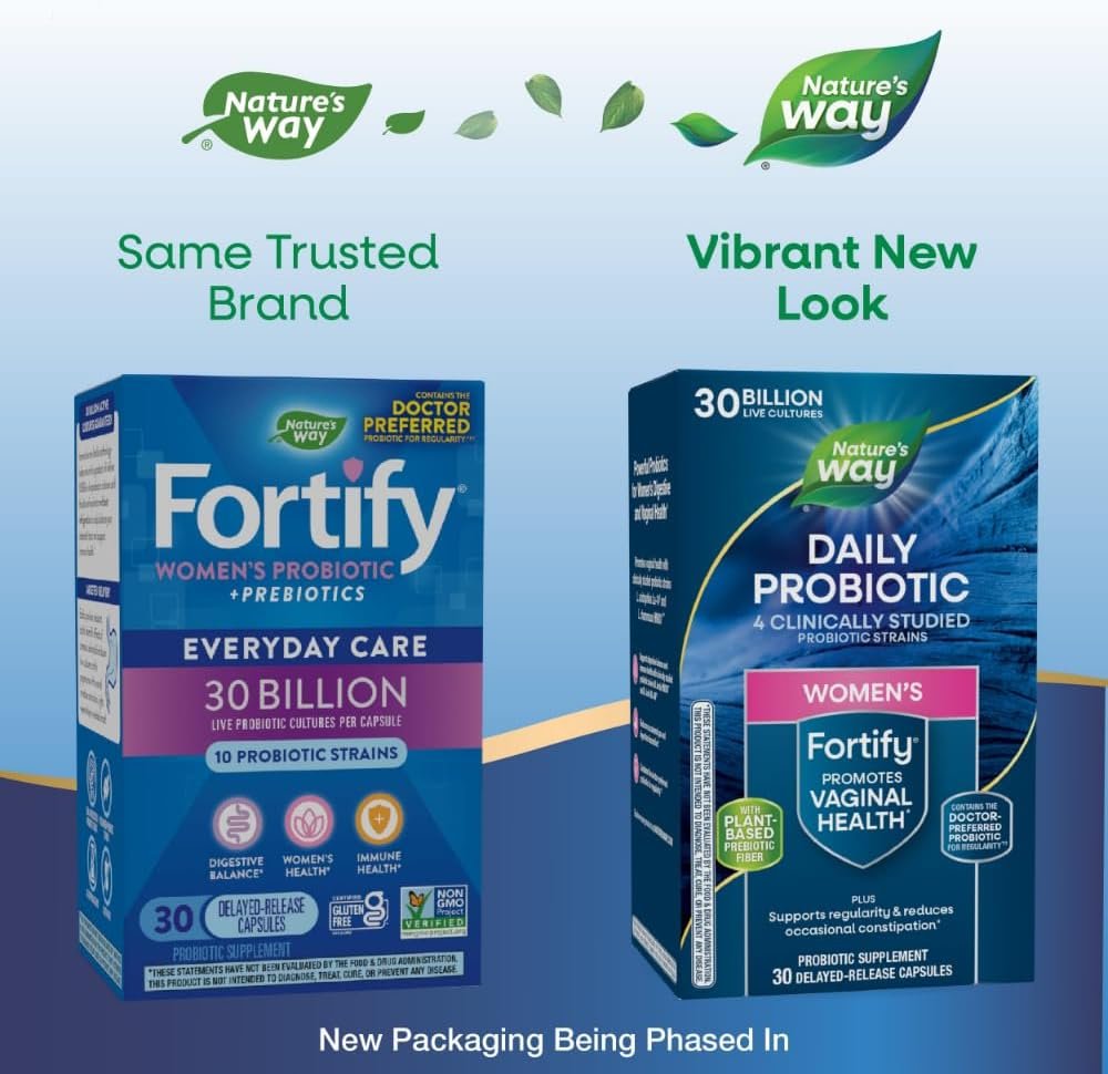 Nature's Way Fortify Daily Probiotic for Women, 30 Billion Live Cultures, 10 Strains, Prebiotics, Supports Digestive & Immune Health*, No Refrigeration Required, 30 Capsules (Packaging May Vary) - Image 3
