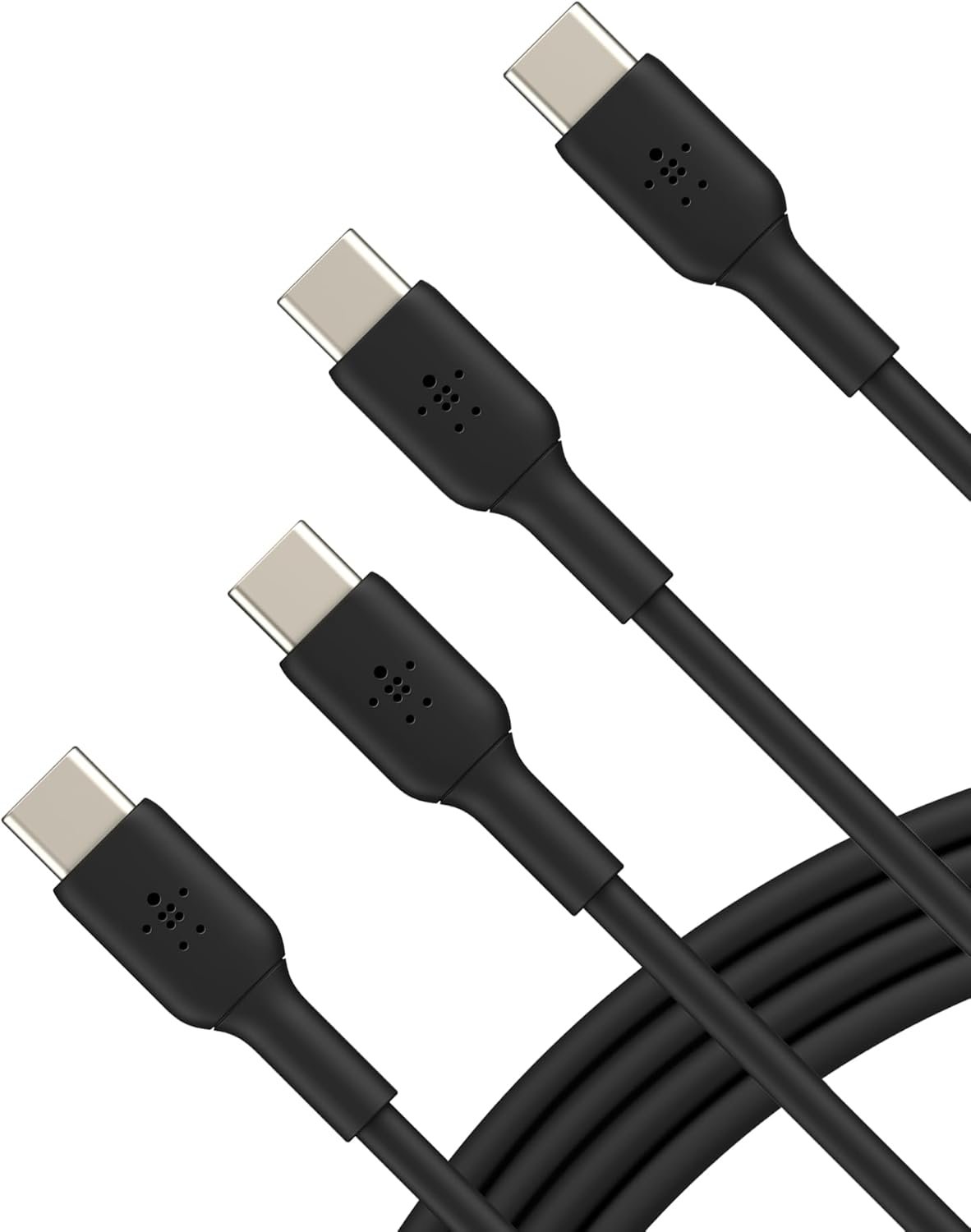 Belkin BoostCharge USB-C to USB-C Cable (1M/3.3ft), USB-C Fast Charging Cable for iPhone 16, iPhone 16 Pro, iPhone 16 Pro Max, Galaxy S24, S23, Pixel, iPad Pro, Carplay, & More- Black (2-Pack) - Image 2
