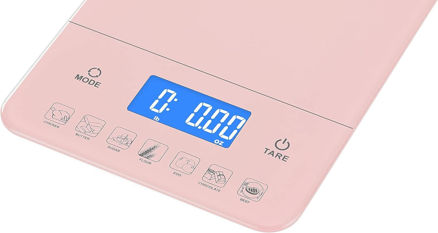 Ozeri Touch III Digital Kitchen Scale with Calorie Counter, 22 lbs (10 kg), Crystal Rose - Image 4