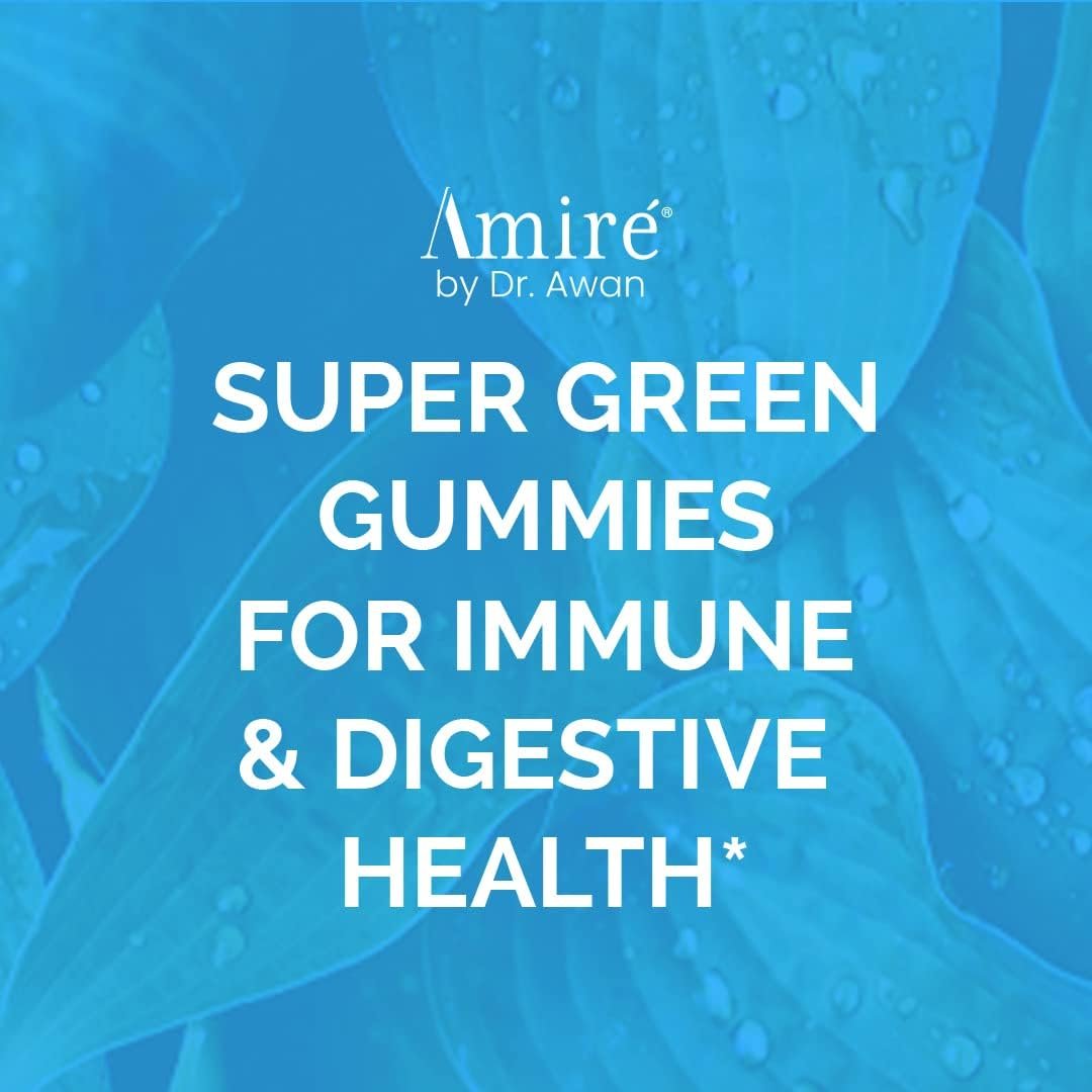 Amire by Dr. Awan Super Greens Gummies, Fruits & Veggies Supplement, Green Superfood for Immunity, Metabolism, Liver Function & Nervous System, Essential 8 Greens, 120ct, 60day Supply - Image 7