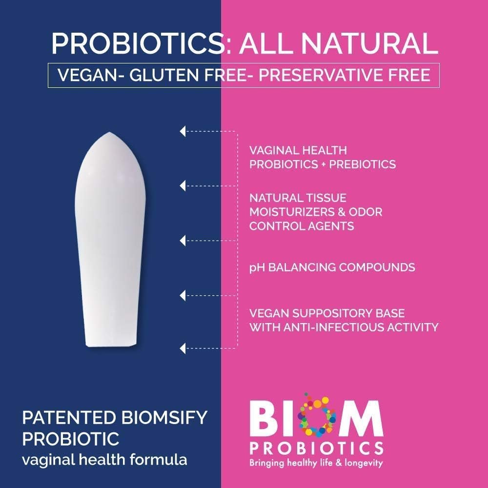 Biom Vaginal Probiotic Suppository: Natural Vaginal pH and Odor Control Regimen; Balance and Nourishes Vaginal Lactobacillus Flora ; No Parabens, Fragrance-Free (15) - Image 4