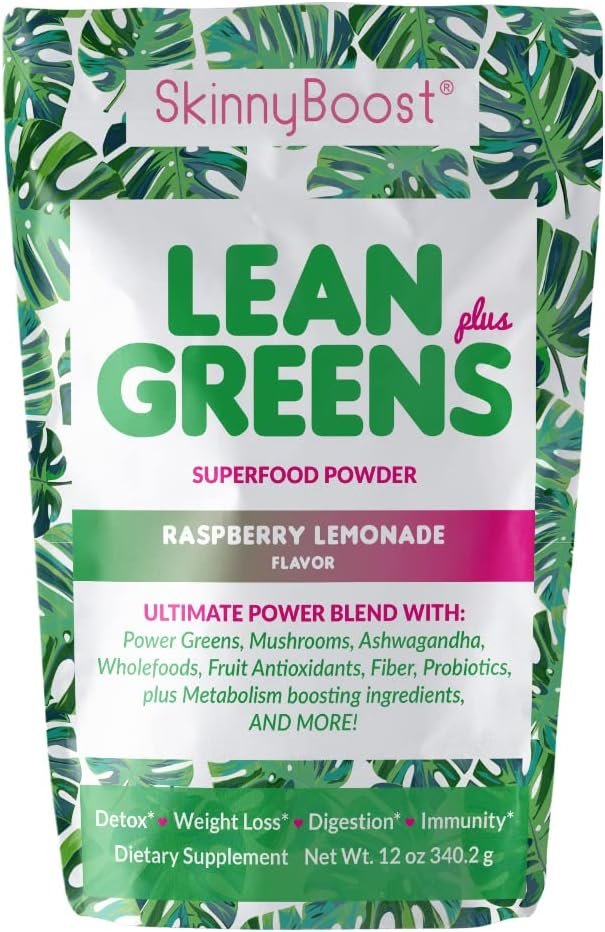 SkinnyBoost - Lean Greens & Super Food Powder - Ultimate Power Blend with Green Tea, Mushroom Blend, Ashwagandha, Spirulina Algae & Wholefoods - Natural Detox & Clean Energy - 30 Servings -12 Oz - Image 2