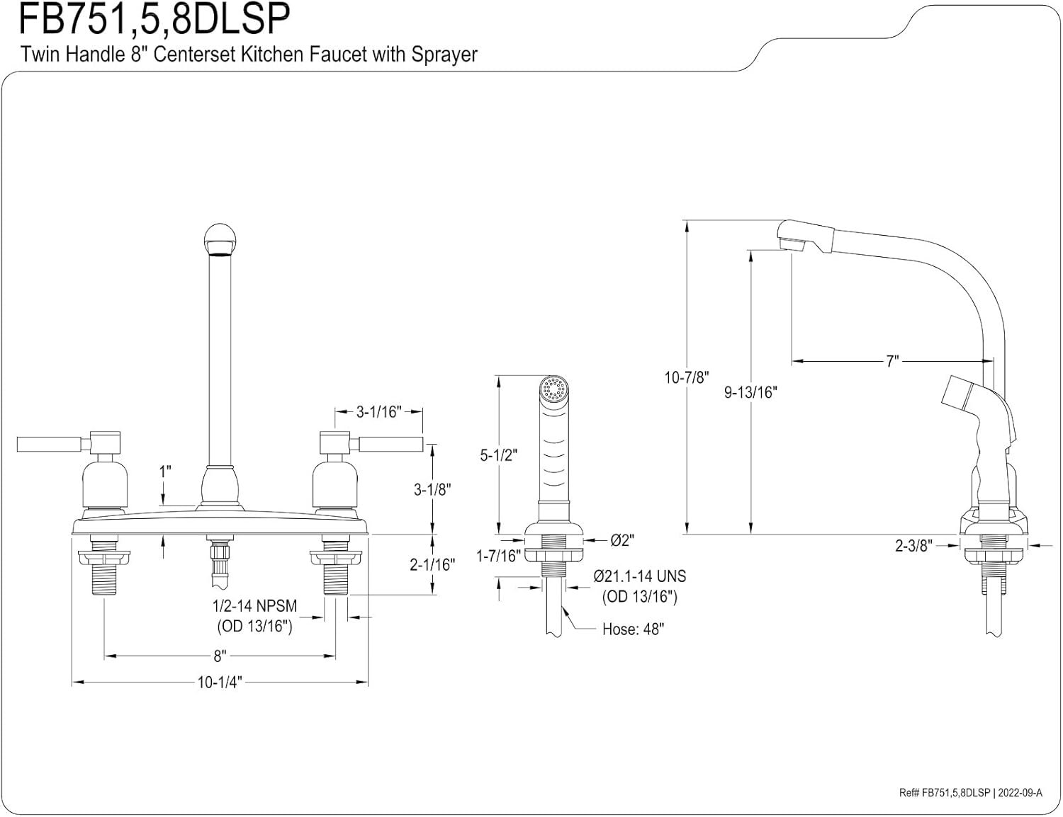 Kingston Brass FB755DLSP Concord 8" Centerset Kitchen Faucet, Oil Rubbed Bronze - Image 4