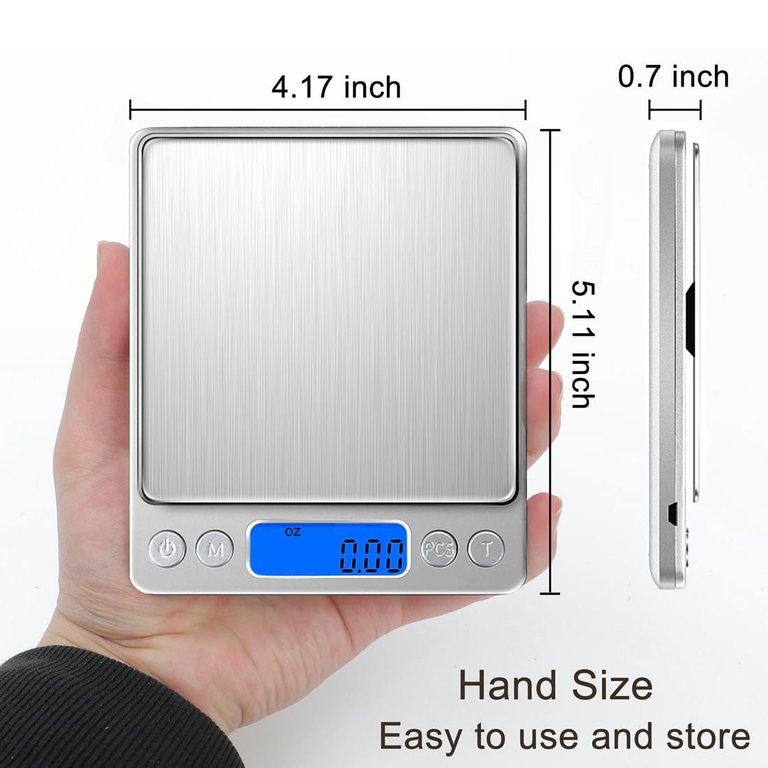 Food Scale Digital Kitchen Scale for Food Ounces and Grams, Small Pocket Scale for Weight, Cooking, Coffee, Jewelry, Baking, 3000g, 0.1g/0.01oz Precision (2 Trays) - Image 5