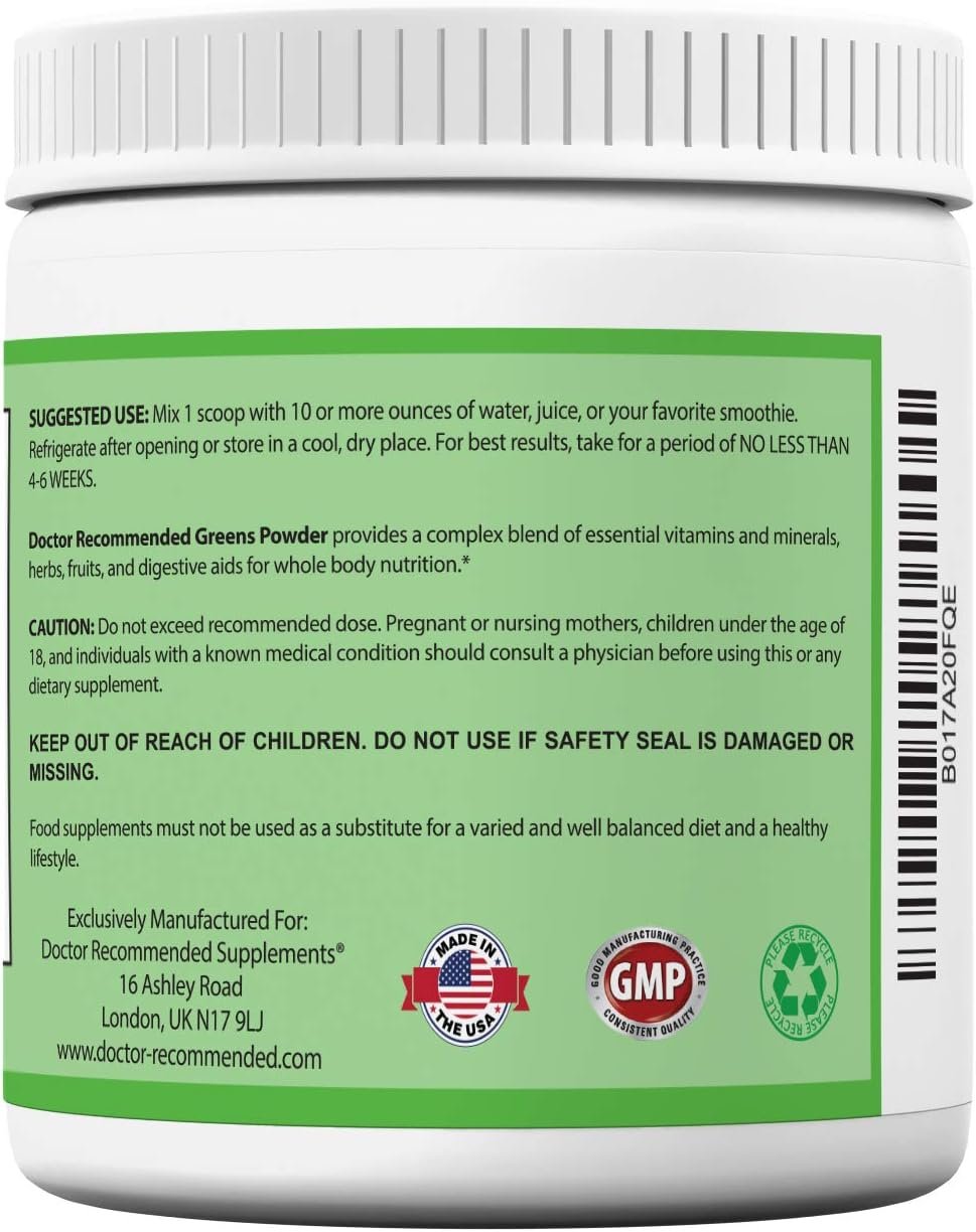 Doctor Recommended Greens Powder – Whole Food Nutritional Supplement – Probiotics and Digestive Enzymes – Berry Taste – Gluten-Free, Non-GMO, Dairy-Free, Caffeine-Free, No Artificial Sweeteners - Image 4