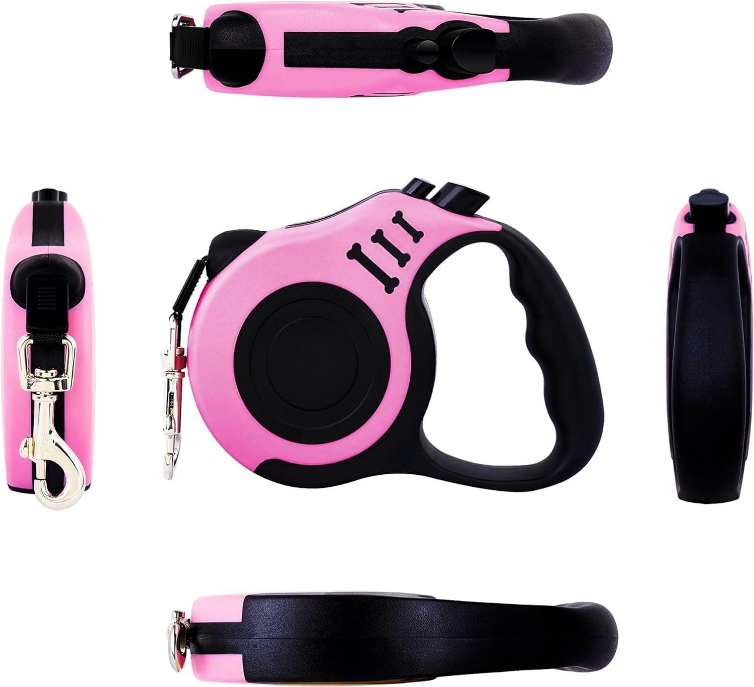 PETIMP Retractable Dog Leash Lightweight 16FT Leash, with Folding Bowl,Dispenser,Waste Bags, for Small Medium Dogs(Pink) - Image 3