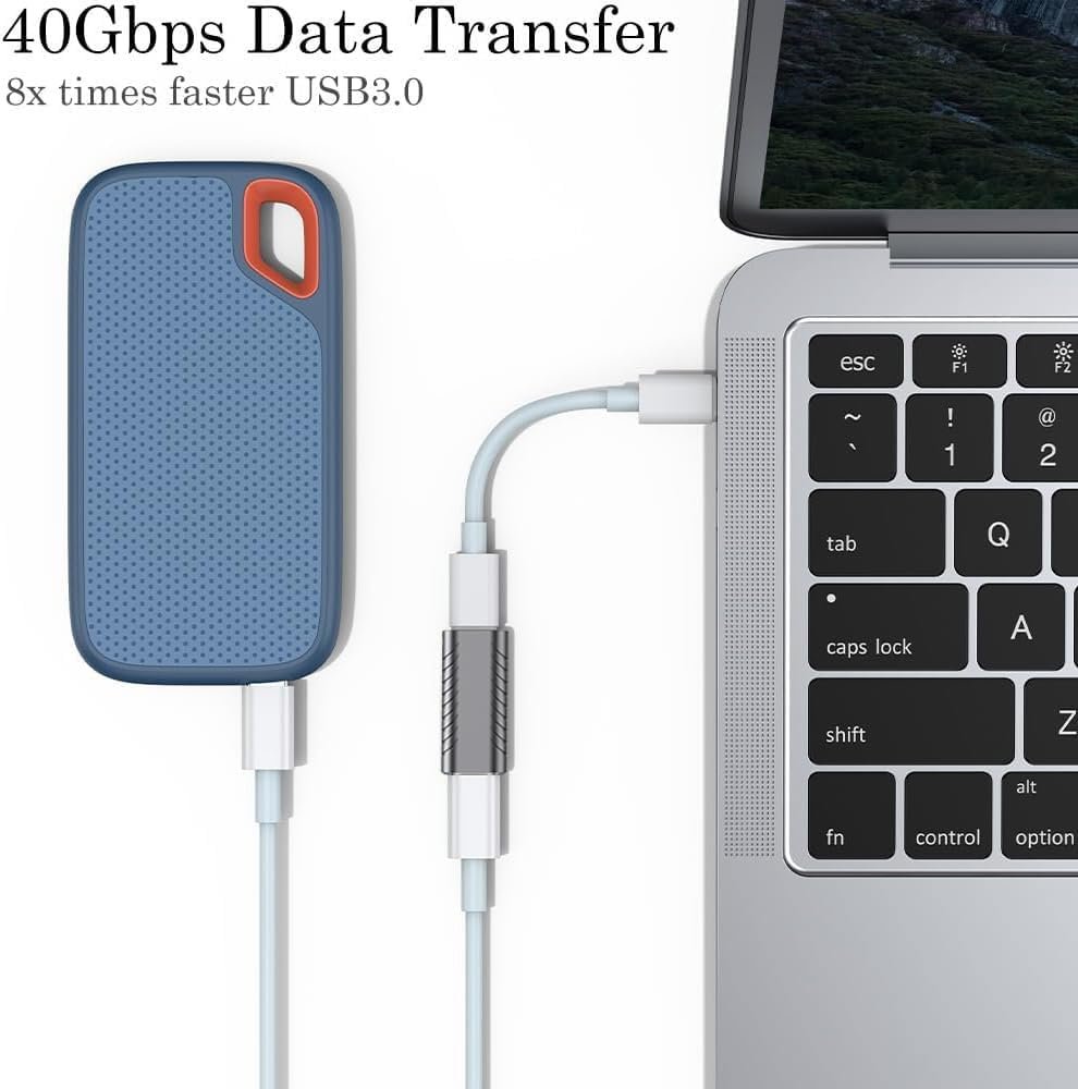 AuviPal 240W USB C Coupler (2 Pack), USB Type C Female to Female Adapter Extender Compatible with Thunderbolt 4/3 Support up to 40Gbps Data Transfer, 240W Power Delivery and 8K@60Hz Video Ouput - Image 5