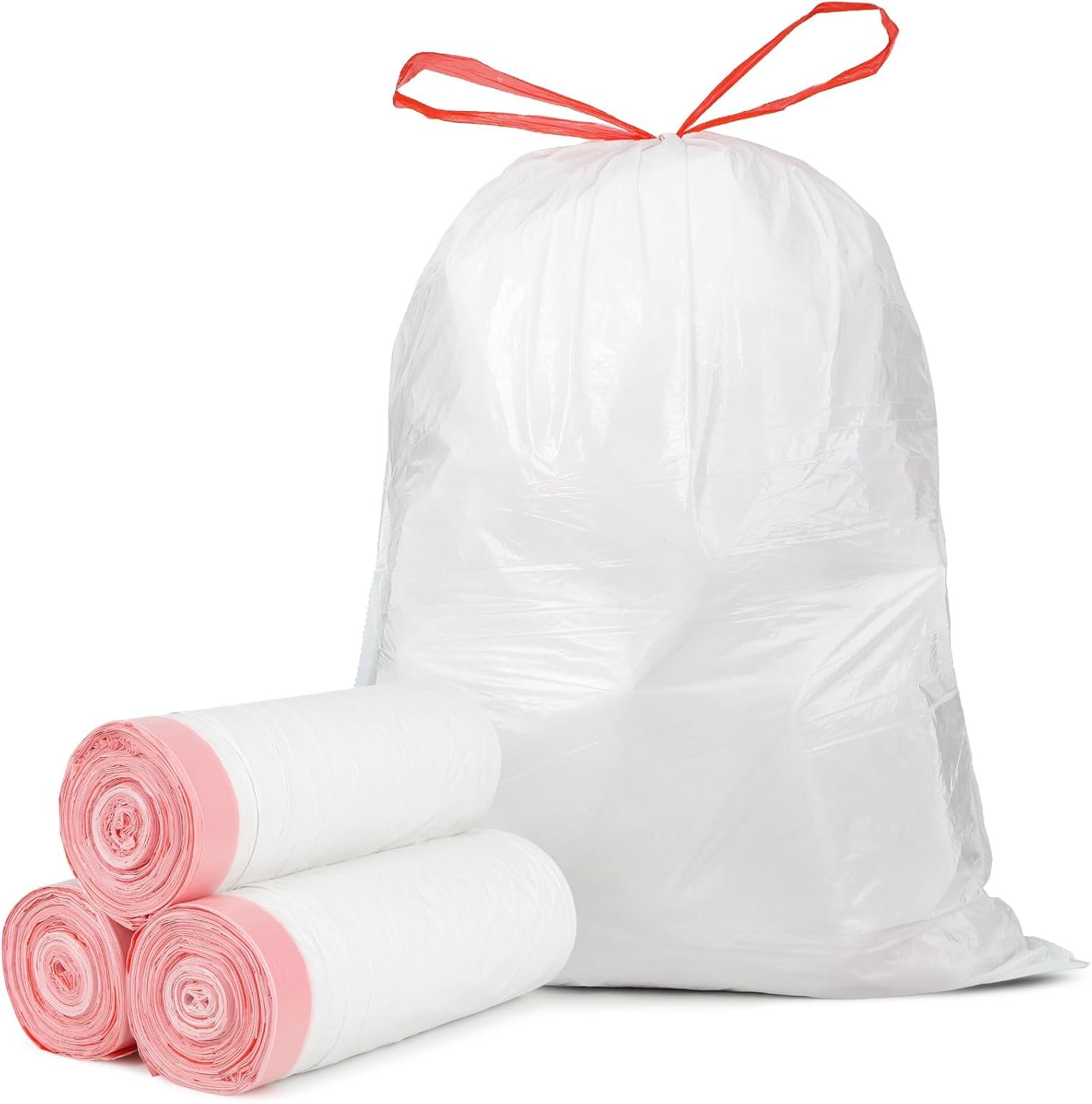 Ultra Thick 15 Gallon Drawstring Trash Bags, 108 Count Heavy Duty Large Plastic Garbage Bag, Leak Proof Trash Can Liners for Tall Kitchen Home Office Lawn Outdoor, White - Image 2
