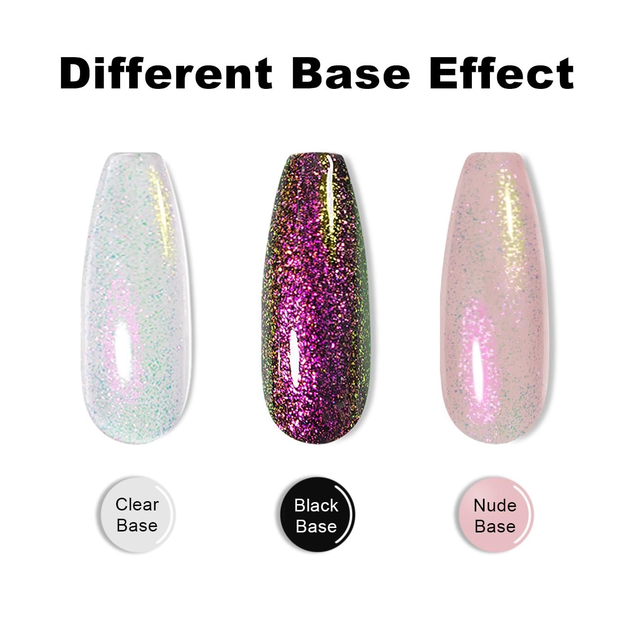 RARJSM Clear Glitter Top Coat Gel Nail Polish Red Purple Shell Iridescent Rainbow Shimmer Multichrome Colors Glossy No Wipe Mirror Shine Gel Polish Soak Off LED UV Curing Requires for Home Salon 15ml - Image 5