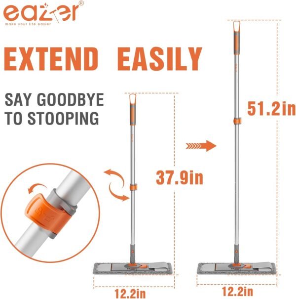 eazer Microfiber Mop Hardwood Floor Mop for Floor Cleaning-360 Rotating Dry mop Wet Mops for Cleaning with Adjustable Handle, Multifunction Mop for Hardwood,Marble,Tile Floor Mopping - Image 7