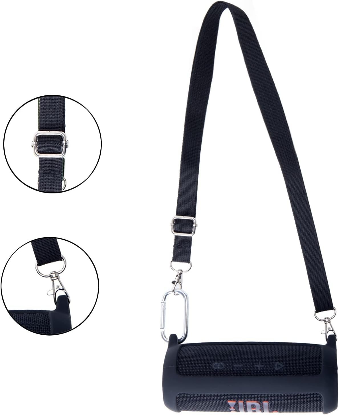 co2CREA Soft Silicone Case Replacement for JBL Flip 6 Portable Bluetooth Speaker (Black Case) - Image 7