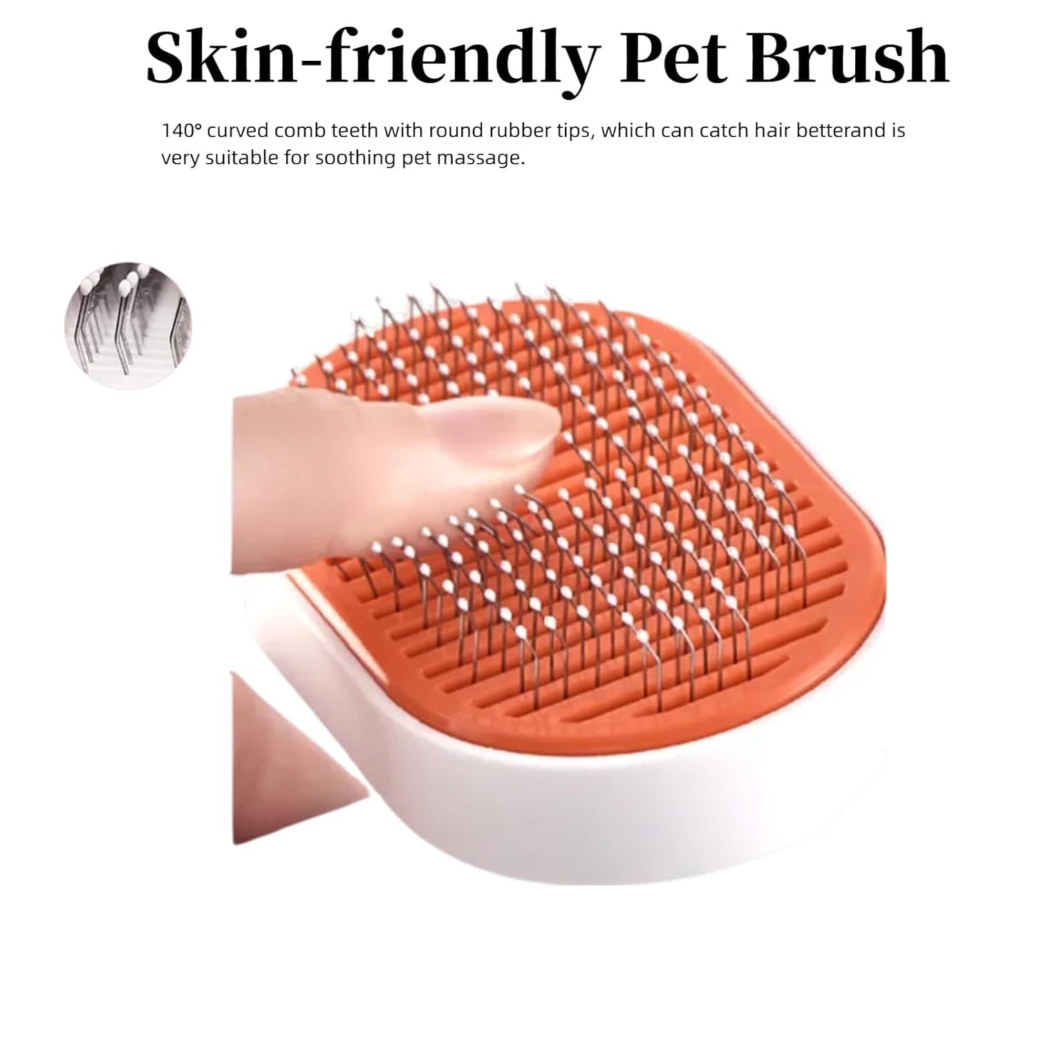 Cat Hair Brush with Released Button for Indoor Cats Shedding, Cat Brush for Long Haired Cats and Short Haired Cats,Gentle Deshedding and Self-Cleaning Massage Tool for Cat and Dog - Image 5