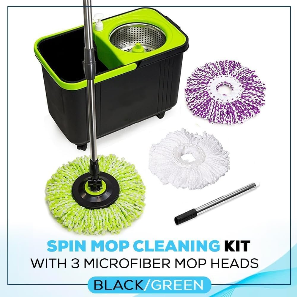 Simpli-Magic Premium Spin Mop Cleaning Bucket Set with 3 Microfiber Mop Heads Included - Image 5