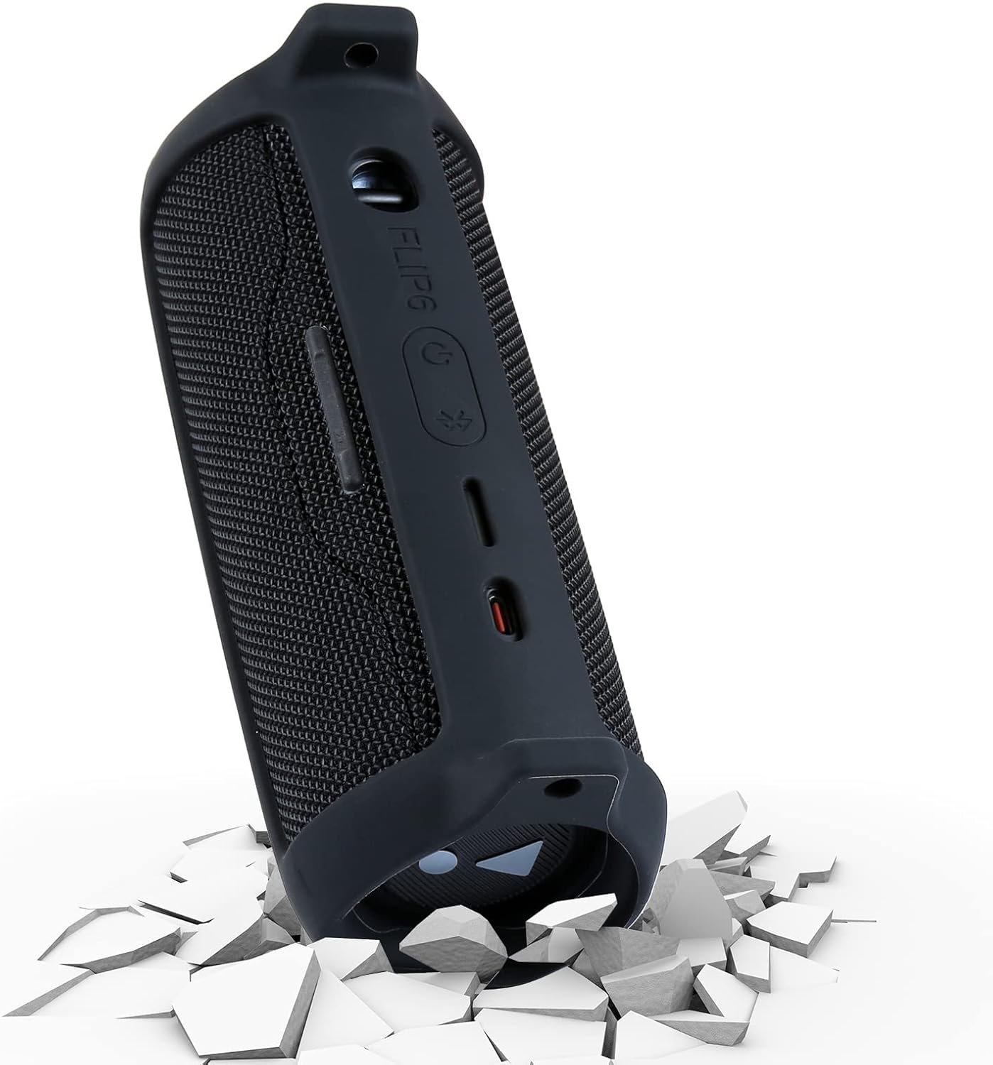 co2CREA Soft Silicone Case Replacement for JBL Flip 6 Portable Bluetooth Speaker (Black Case) - Image 5